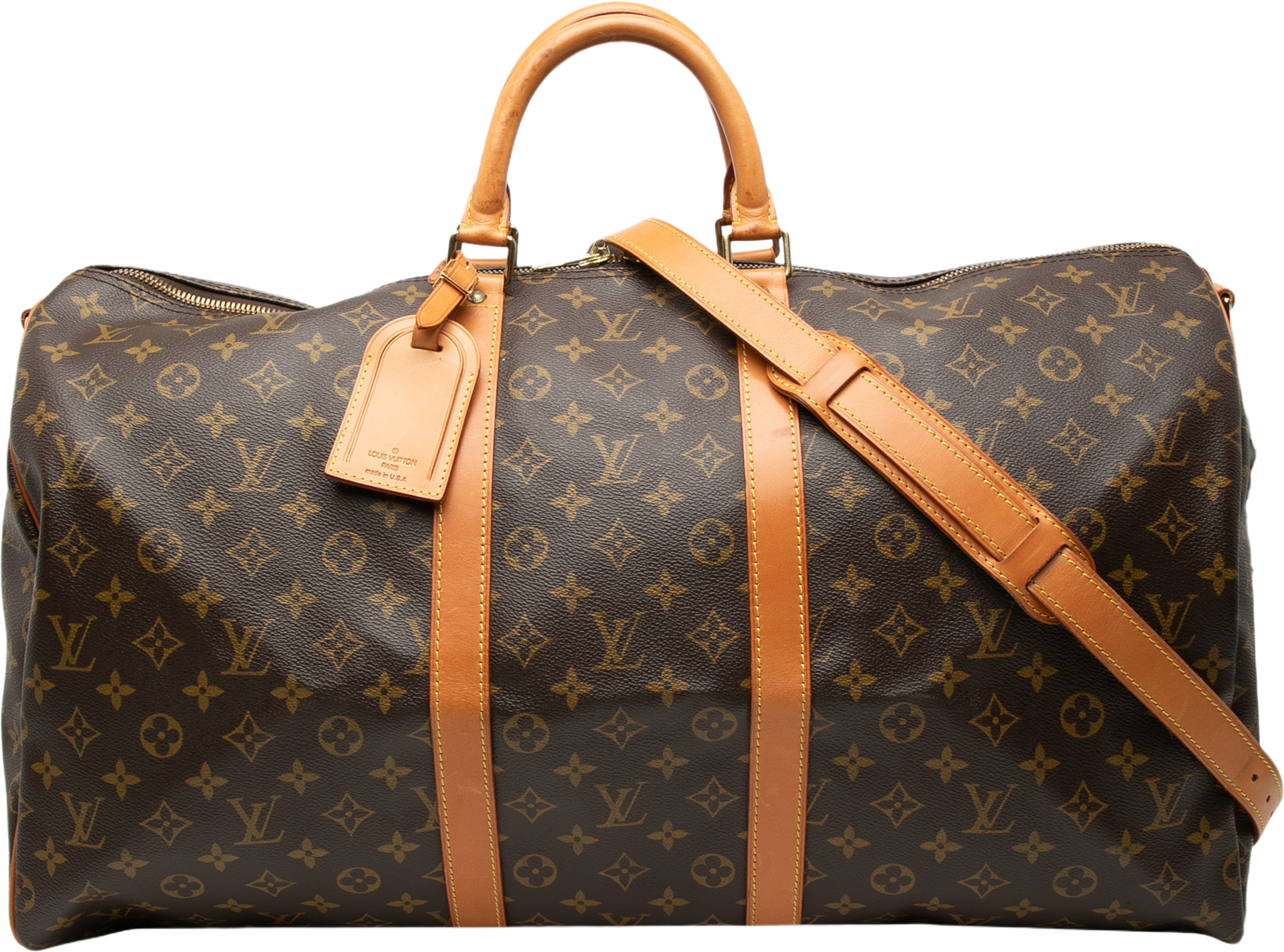 Louis Vuitton Monogram Keepall Bandouliere 55, från Luxclusif, i färgen brown. Klicka för att öppna bilden i stort format