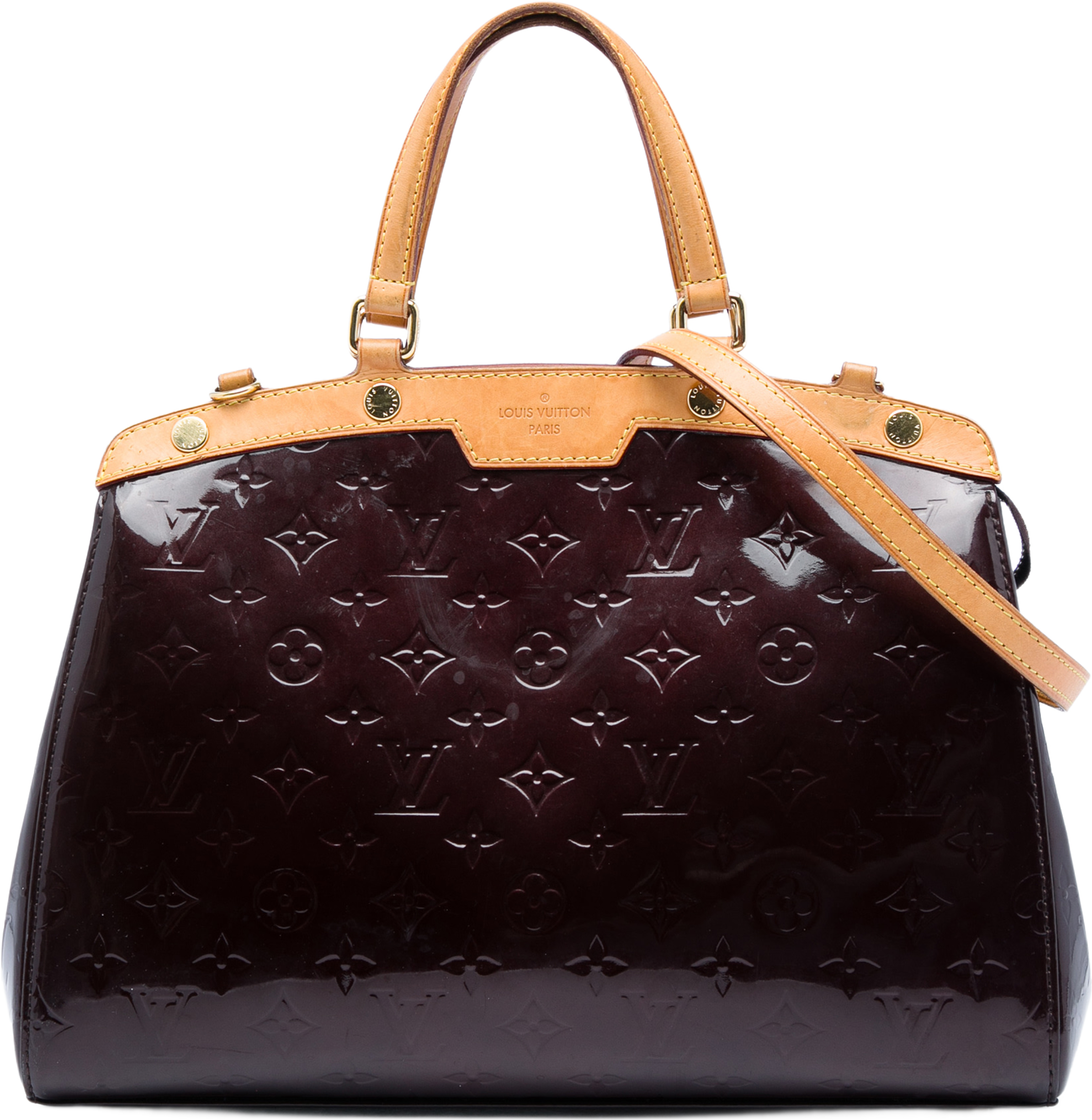 Louis Vuitton Monogram Vernis Brea Mm, från Luxclusif, i färgen purpur. Klicka för att öppna bilden i stort format