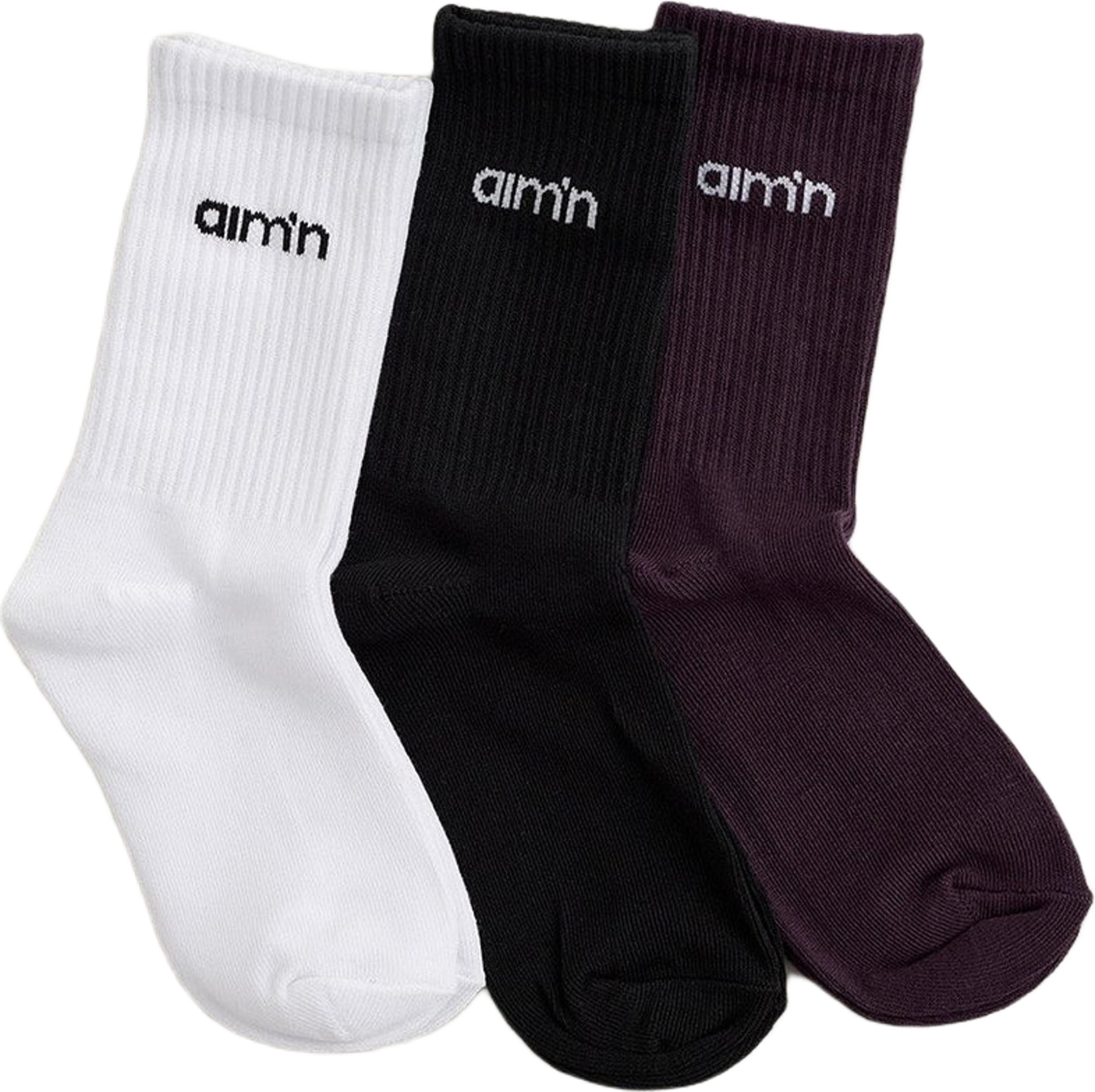 Midnight Plum Young Aim'n Logo Socks 3-pack