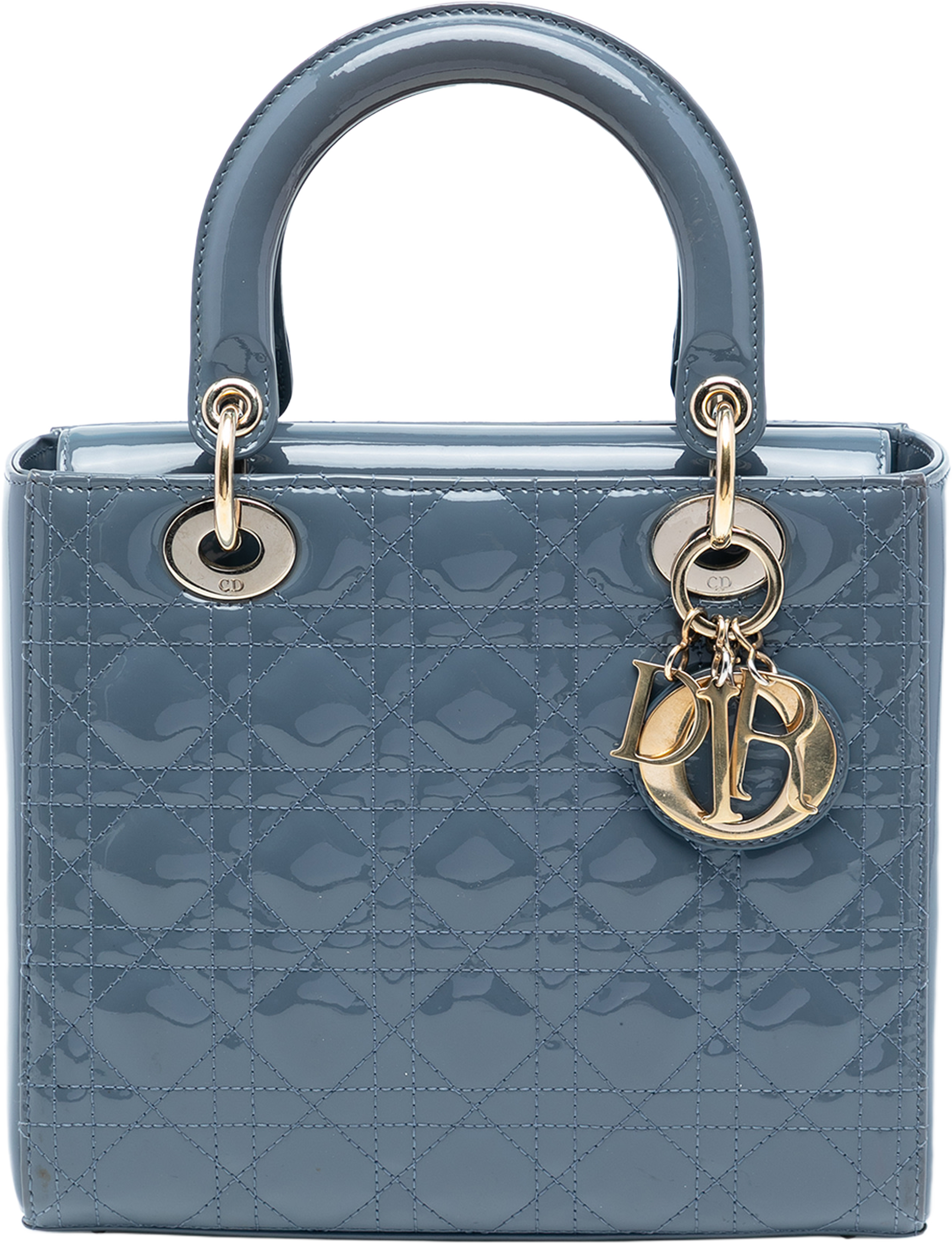 Dior Medium Patent Cannage Lady Dior, från Luxclusif, i färgen denim. Klicka för att öppna bilden i stort format