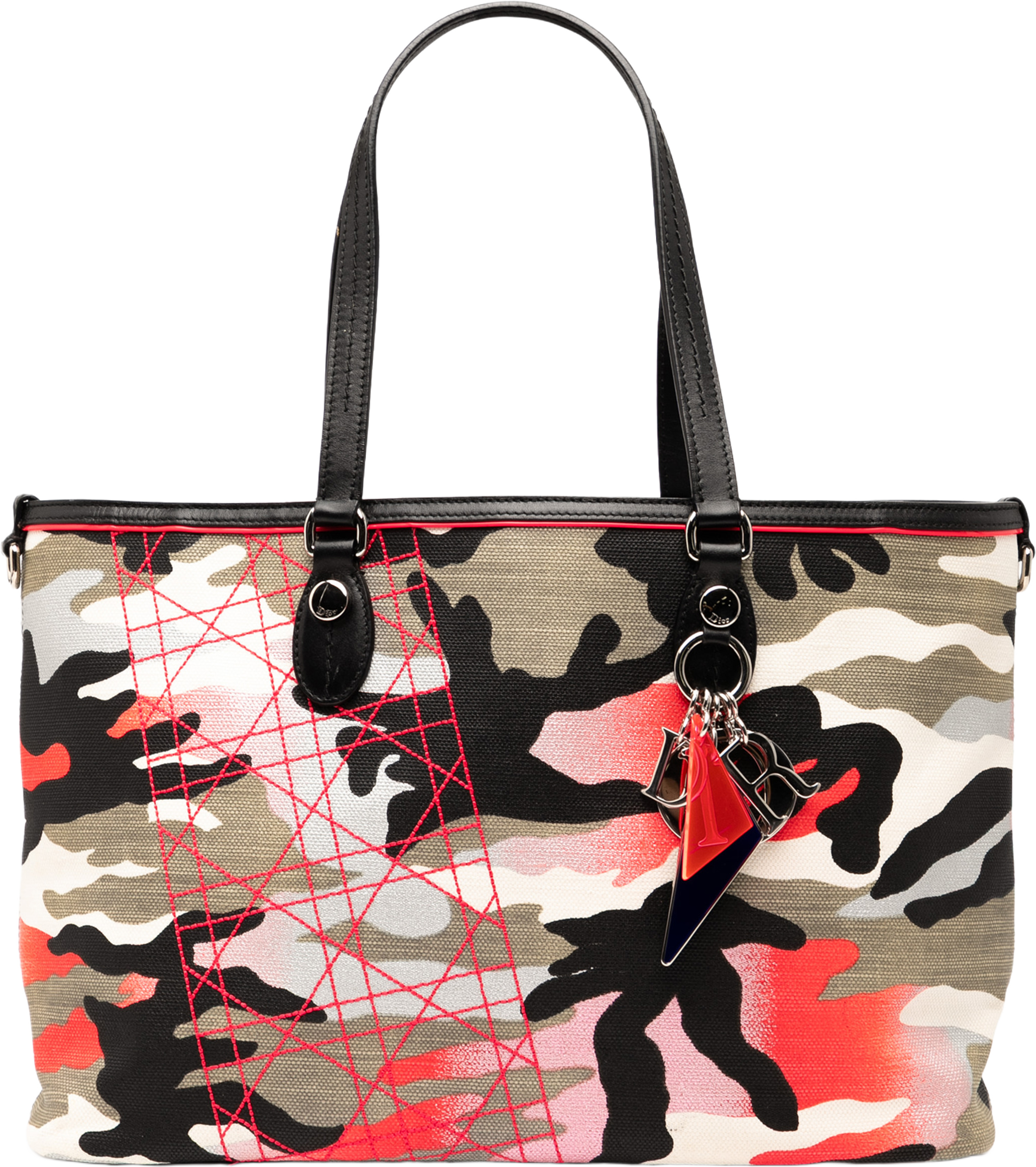 Dior Anselm Reyle Medium Canvas Camouflage Tote, från Luxclusif, i färgen gray. Klicka för att öppna bilden i stort format