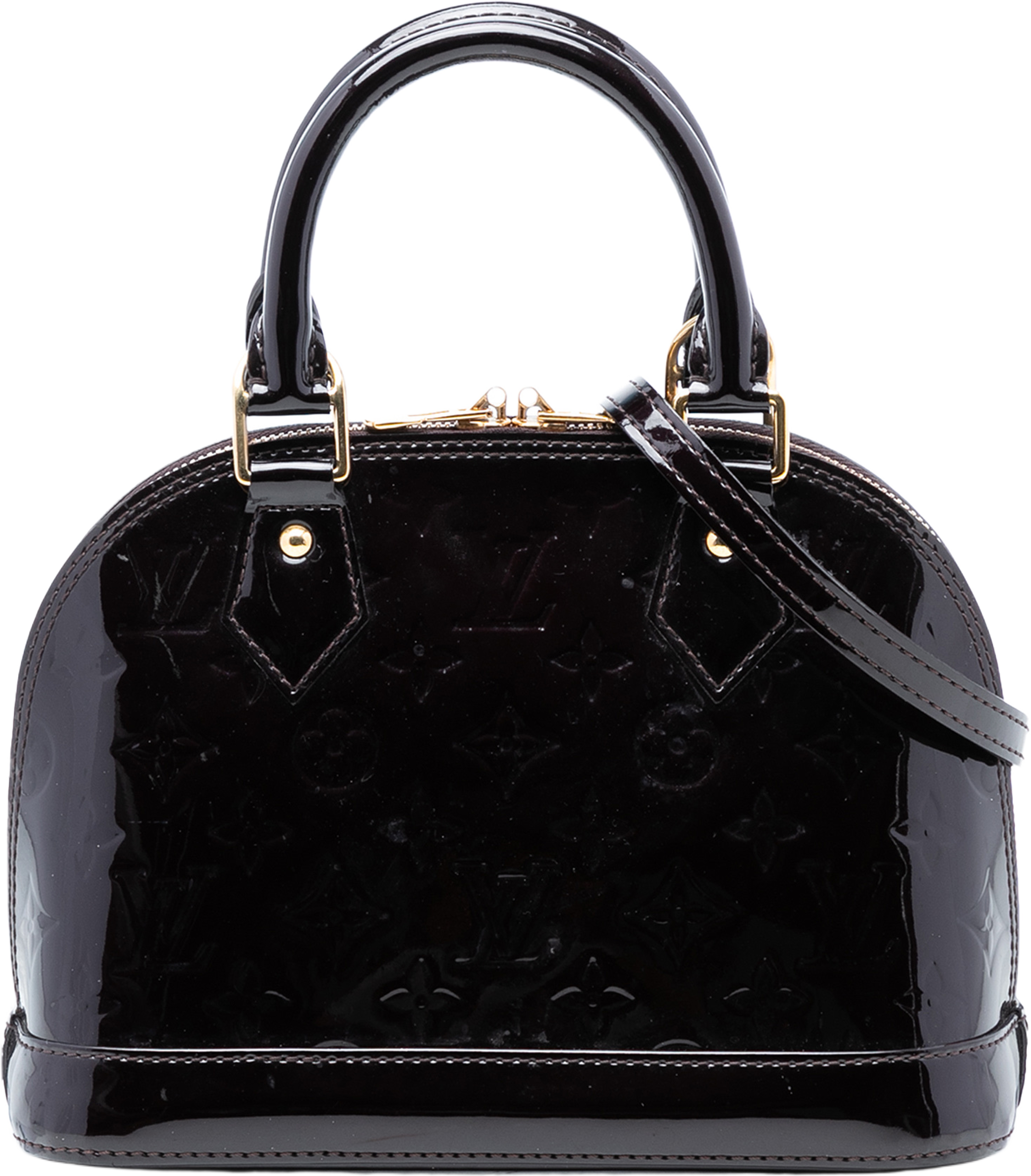 Louis Vuitton Monogram Vernis Alma Bb, från Luxclusif, i färgen purple. Klicka för att öppna bilden i stort format
