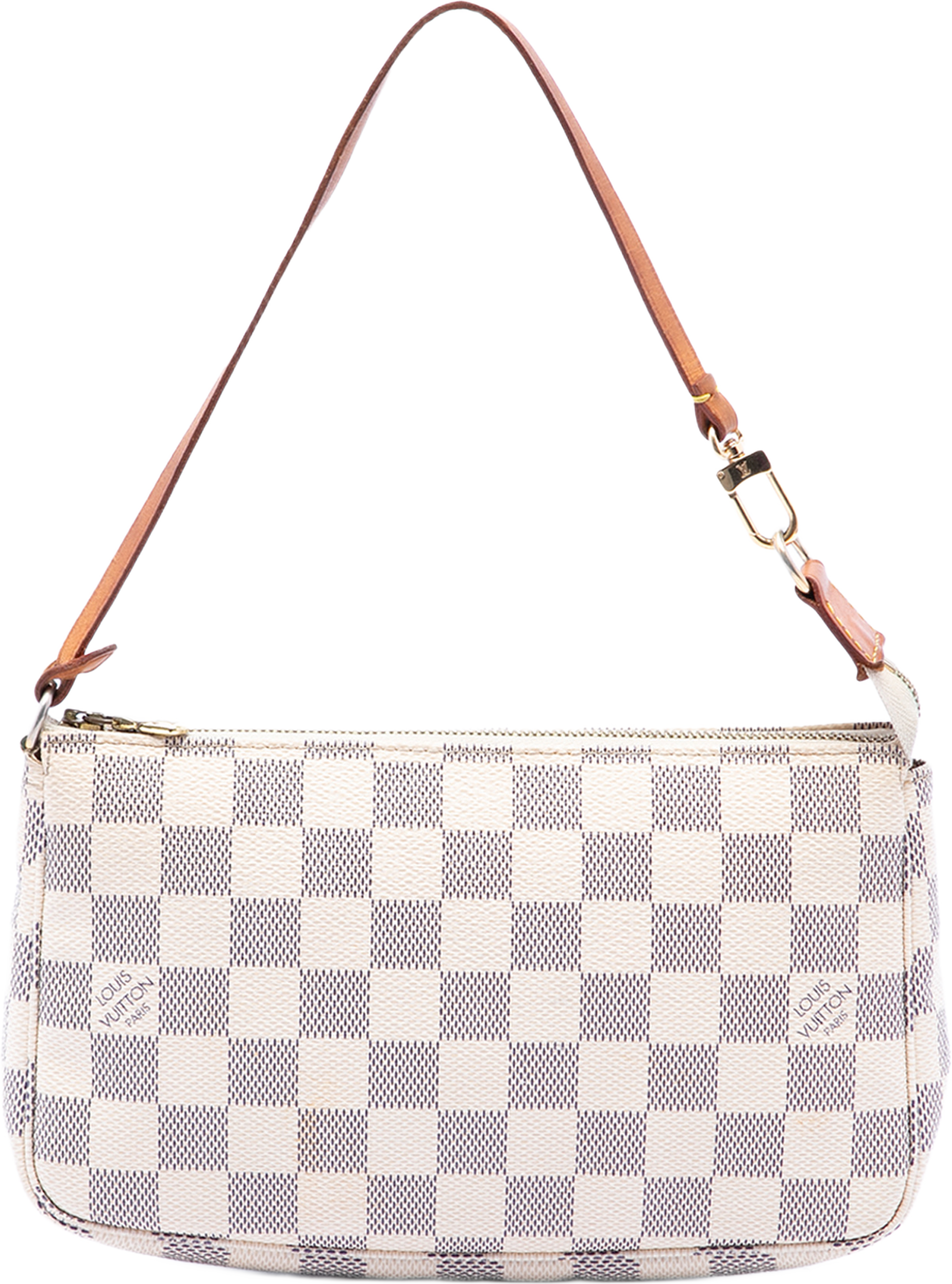 Louis Vuitton Damier Azur Pochette Accessoires, från Luxclusif, i färgen vit. Klicka för att öppna bilden i stort format