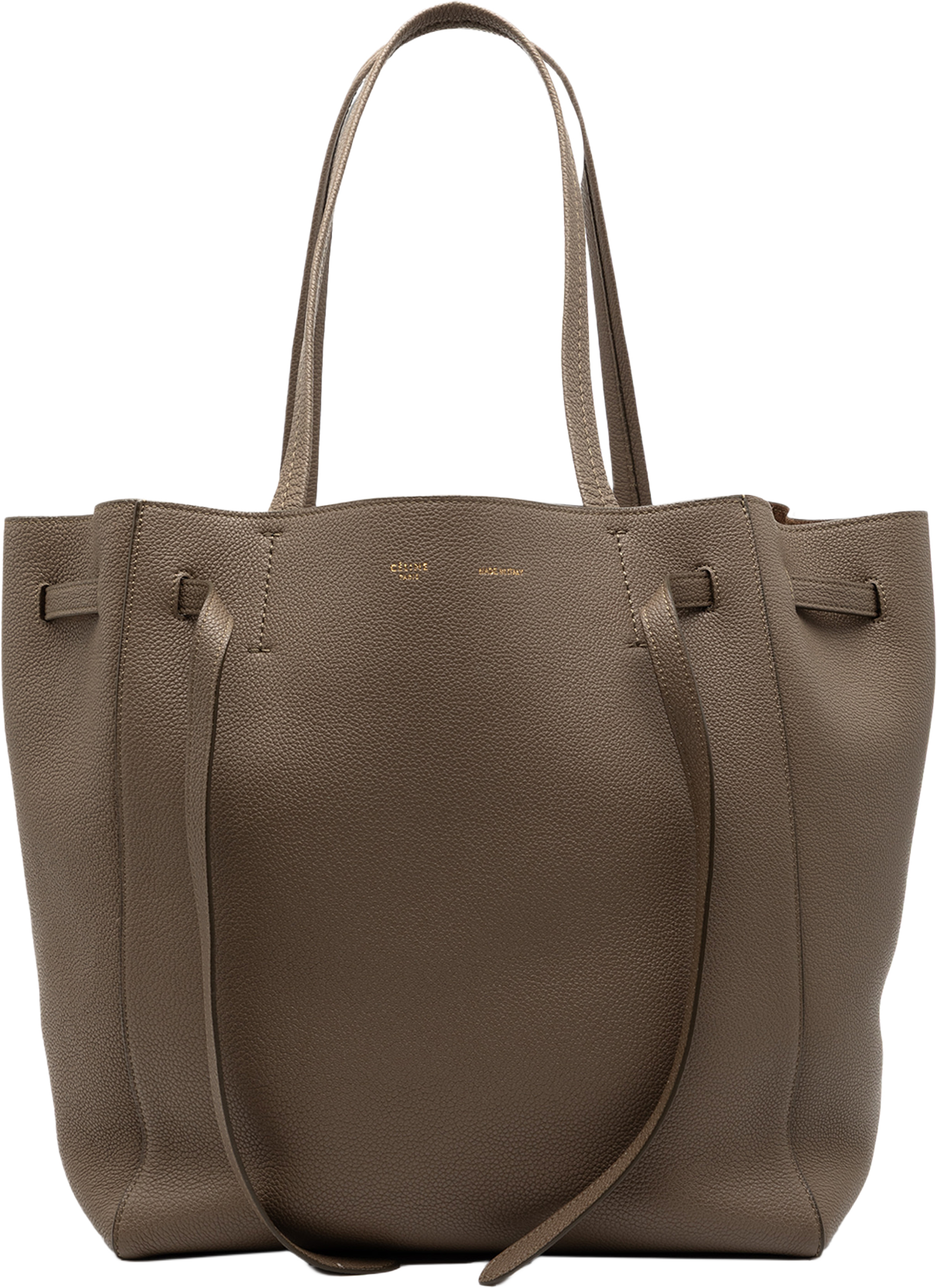 Celine Small Leather Phantom Cabas Tote, från Luxclusif, i färgen brown. Klicka för att öppna bilden i stort format