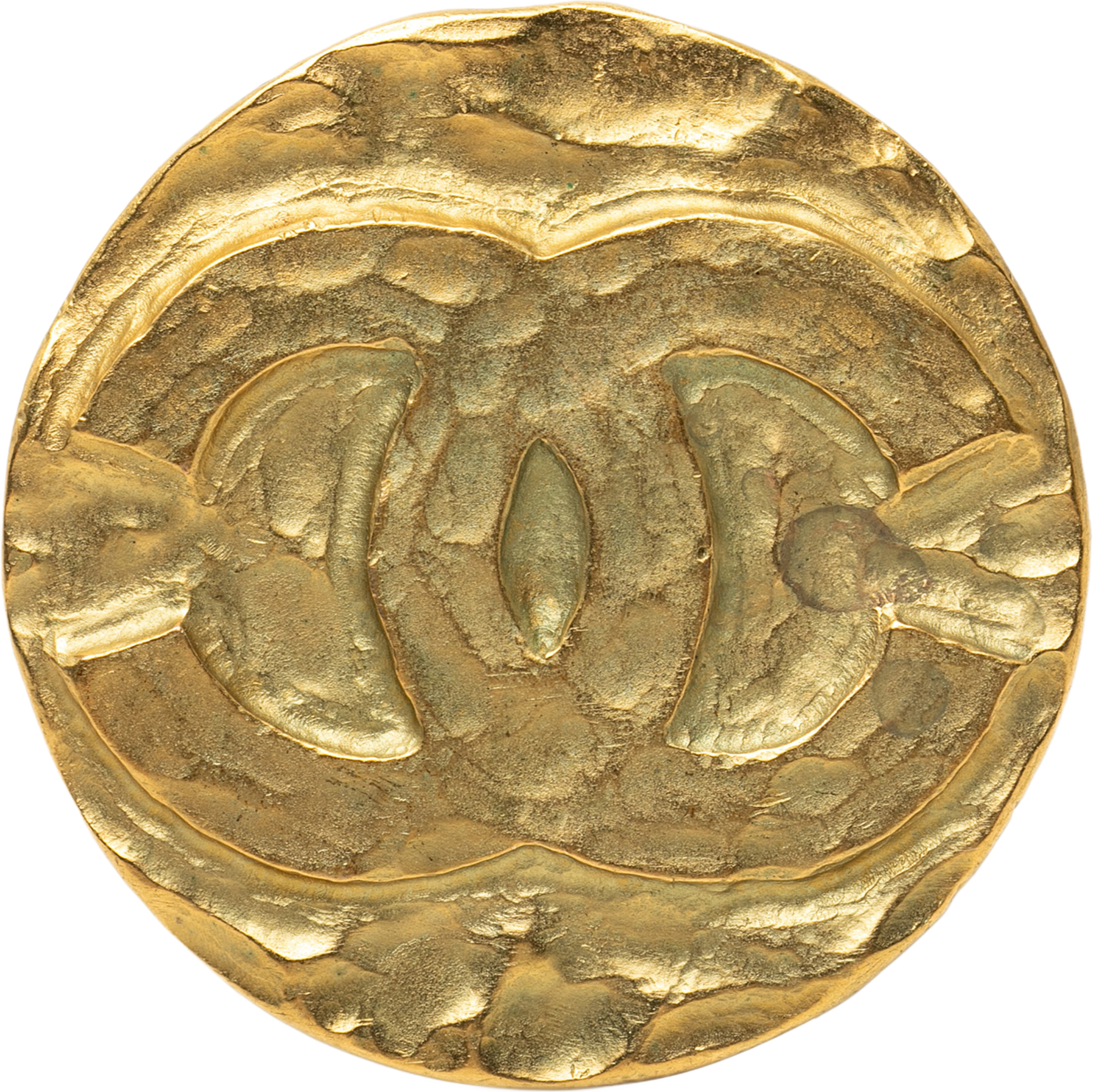 Chanel Cc Gold Plated Medallion Brooch, från Luxclusif, i färgen gold. Klicka för att öppna bilden i stort format