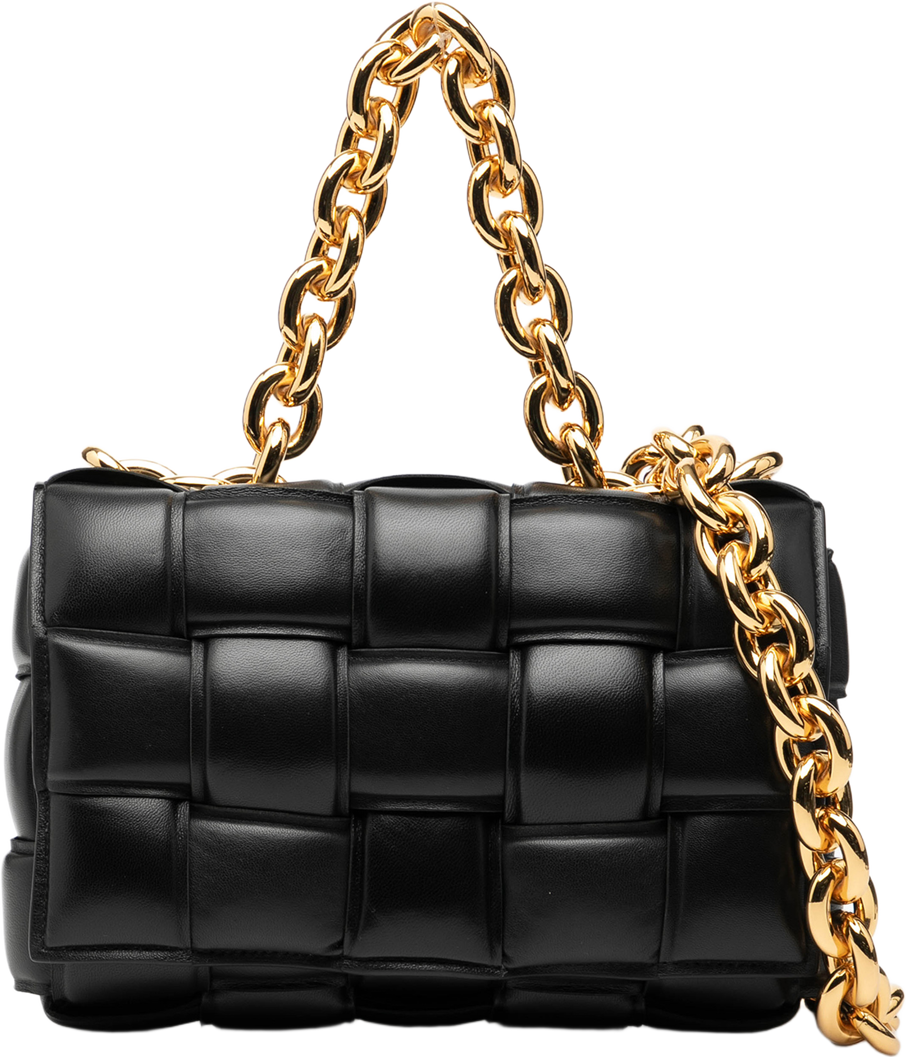 Bottega Veneta Nappa Intrecciato Padded Chain Cassette Satchel, från Luxclusif, i färgen black. Klicka för att öppna bilden i stort format