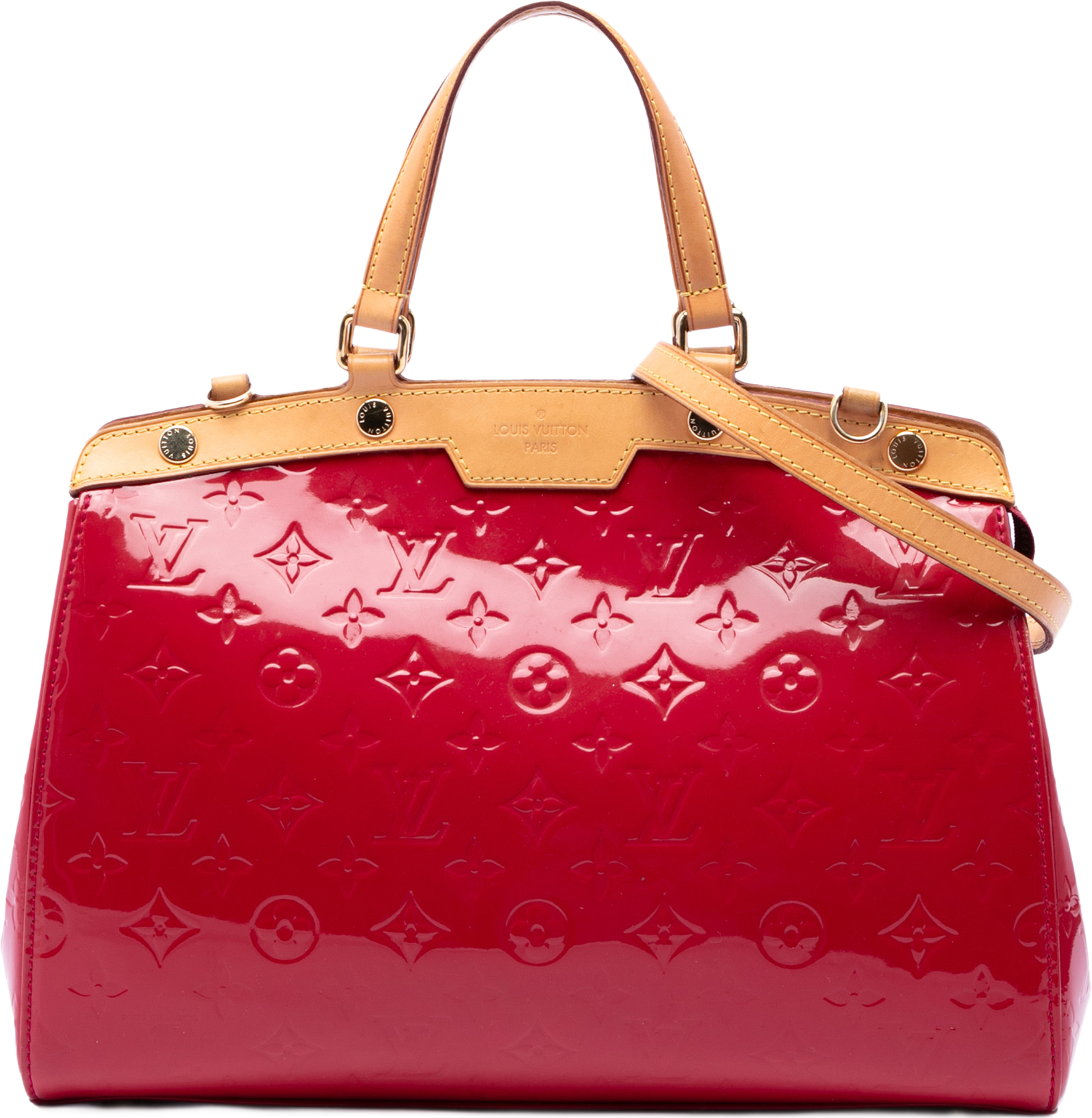 Louis Vuitton Monogram Vernis Brea Mm, från Luxclusif, i färgen röd. Klicka för att öppna bilden i stort format