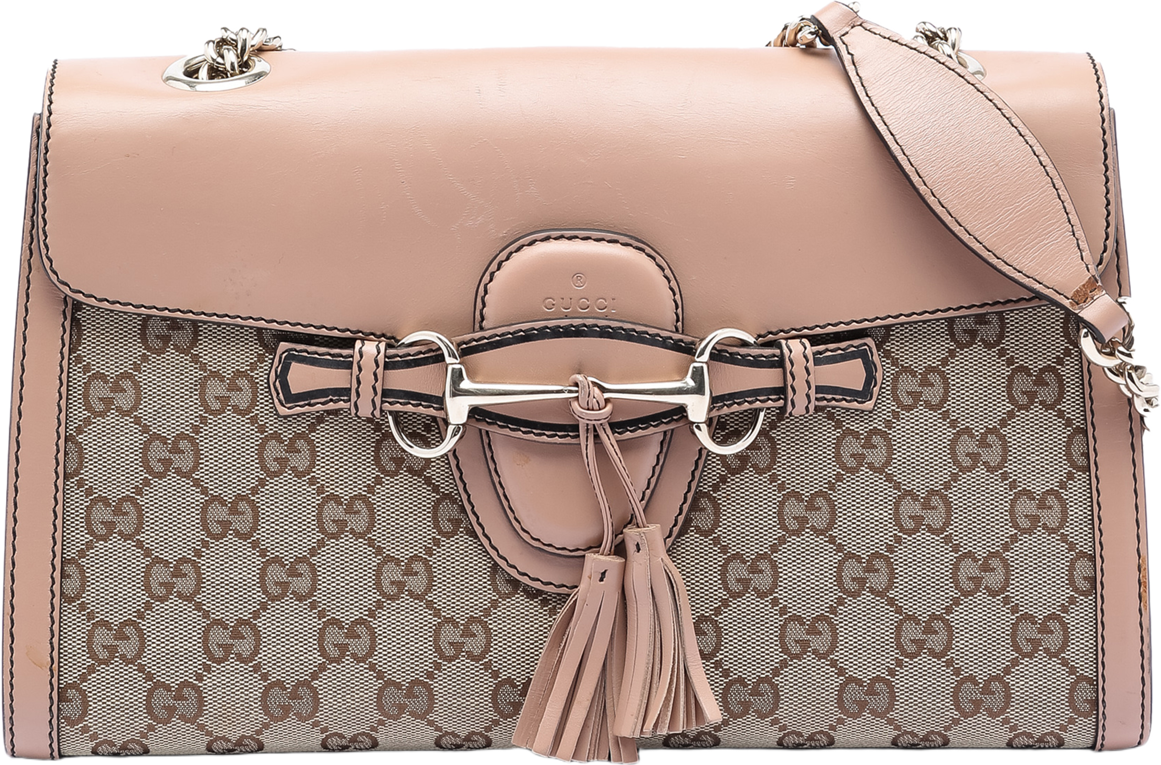 Gucci Medium Gg Canvas Emily Shoulder Bag, från Luxclusif, i färgen beige. Klicka för att öppna bilden i stort format