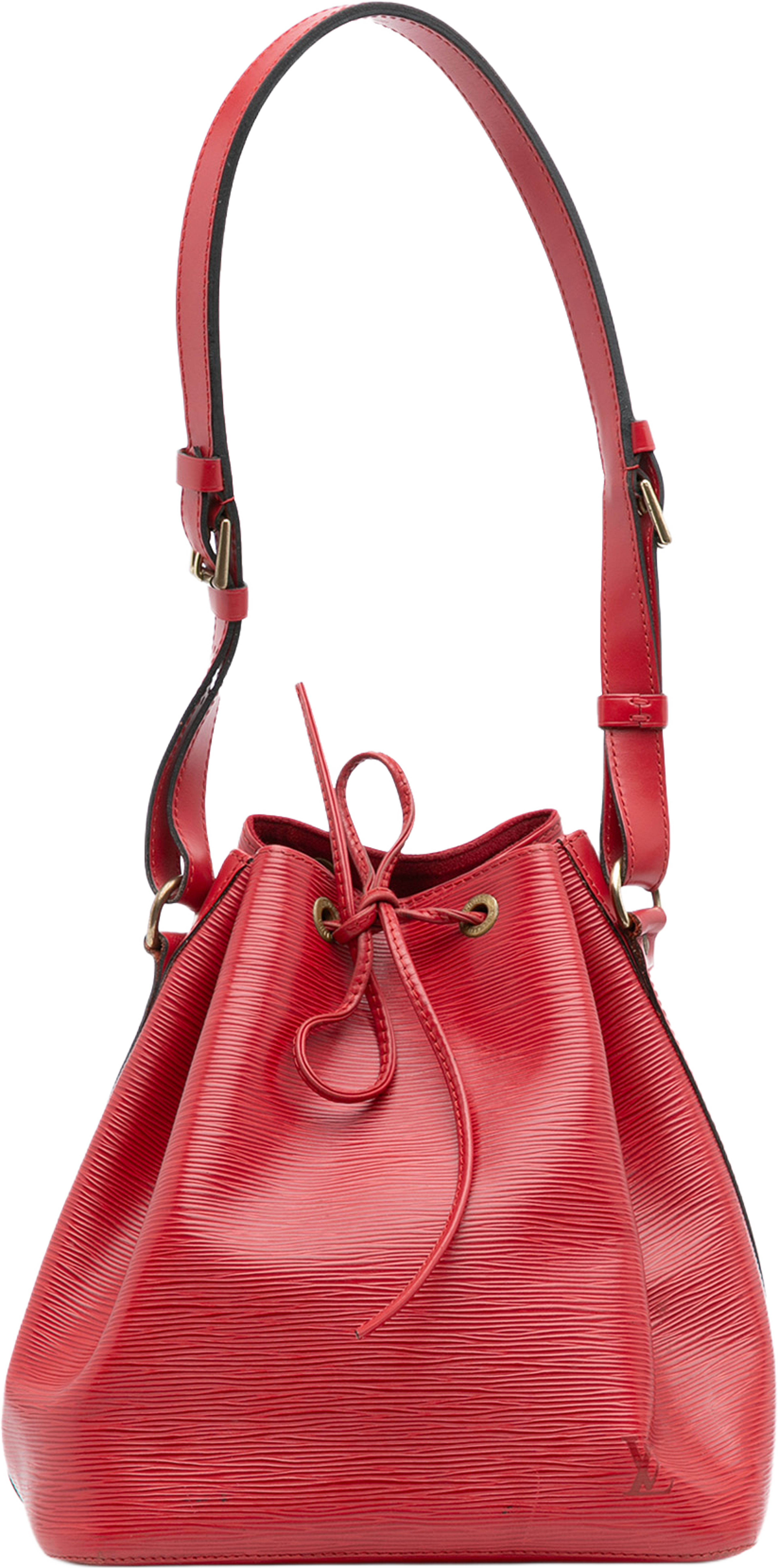 Louis Vuitton Epi Petit Noe, från Luxclusif, i färgen red. Klicka för att öppna bilden i stort format