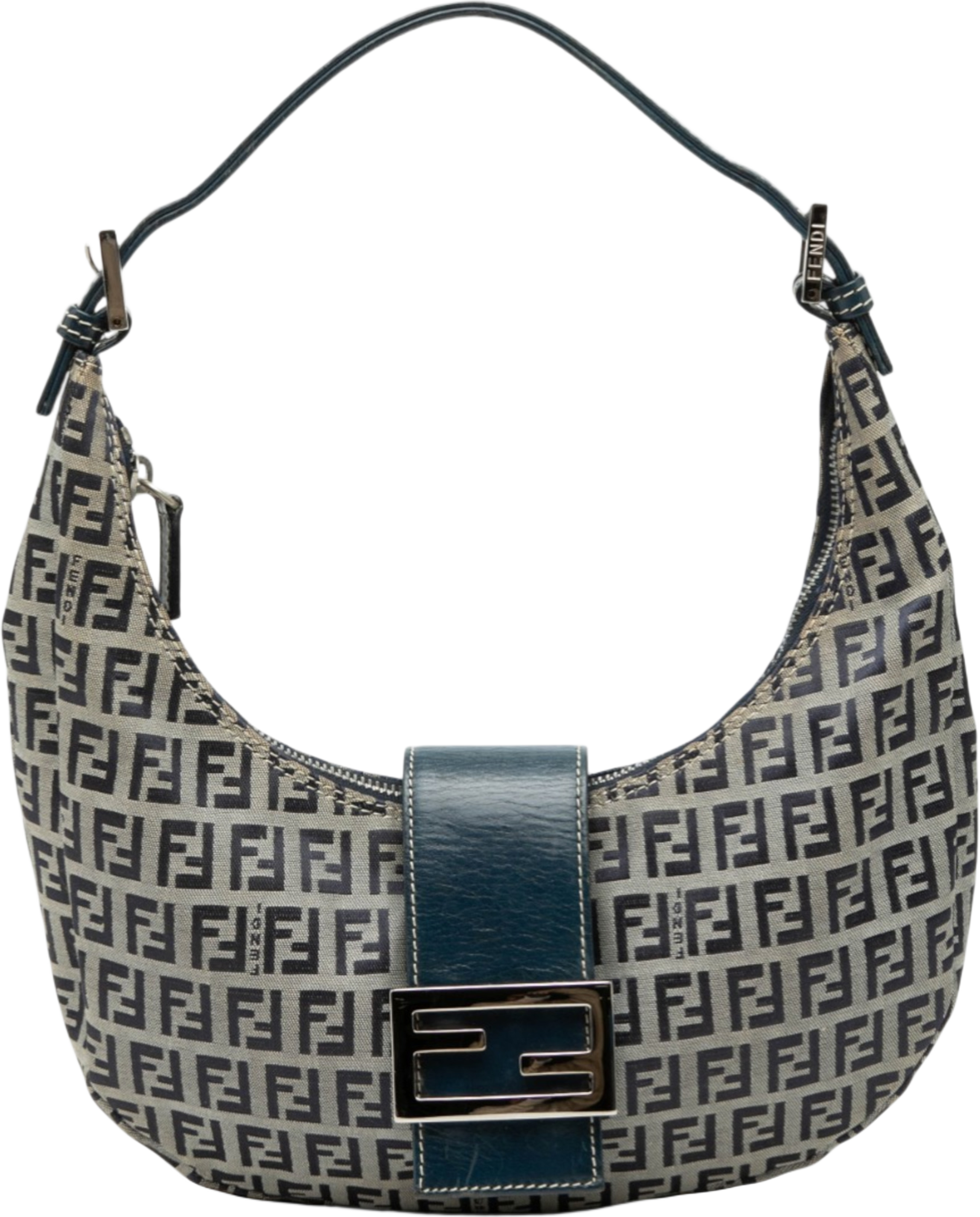 Fendi Zucchino Canvas Croissant, från Luxclusif, i färgen gray. Klicka för att öppna bilden i stort format