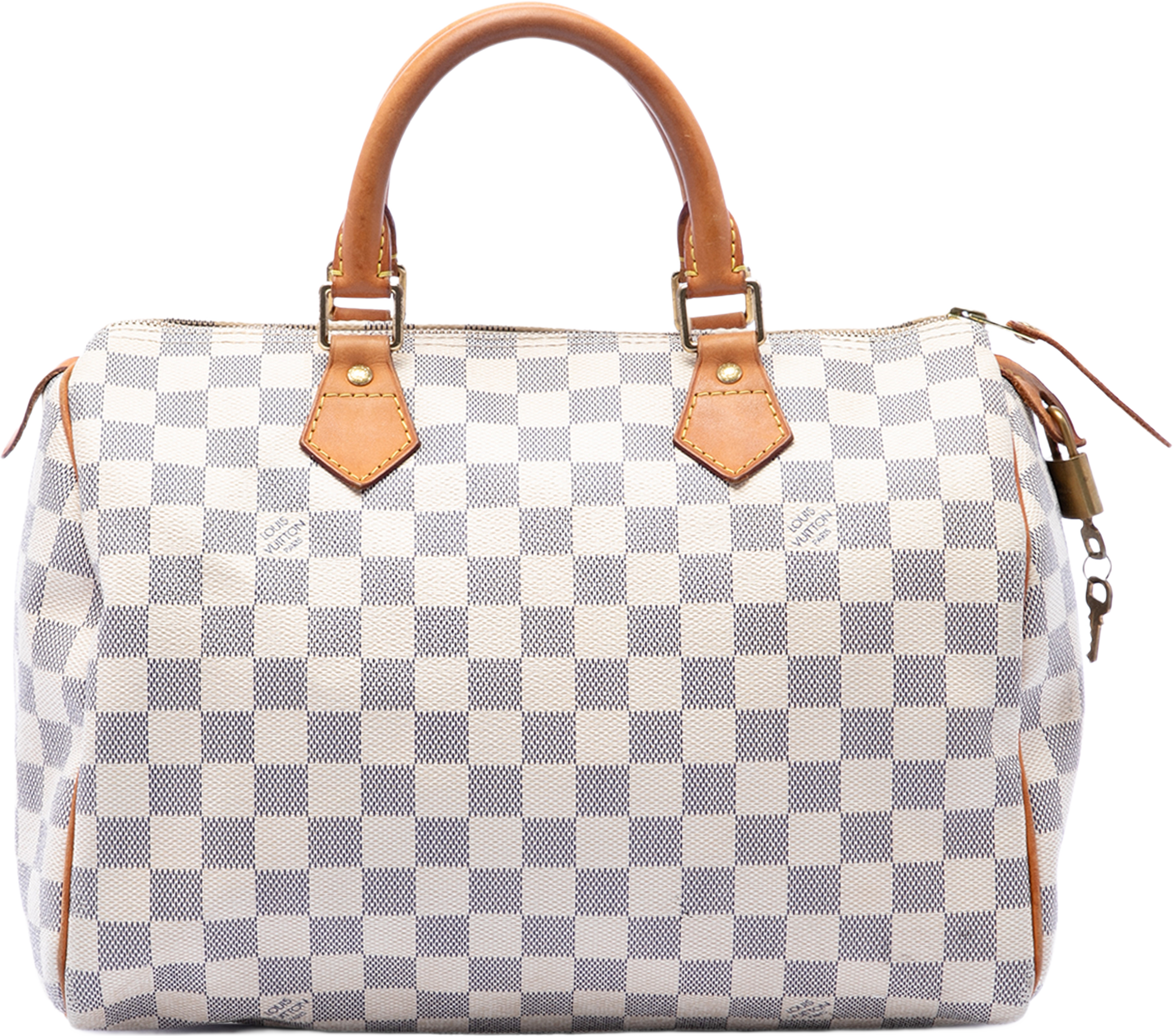Louis Vuitton Damier Azur Speedy 30, från Luxclusif, i färgen white. Klicka för att öppna bilden i stort format