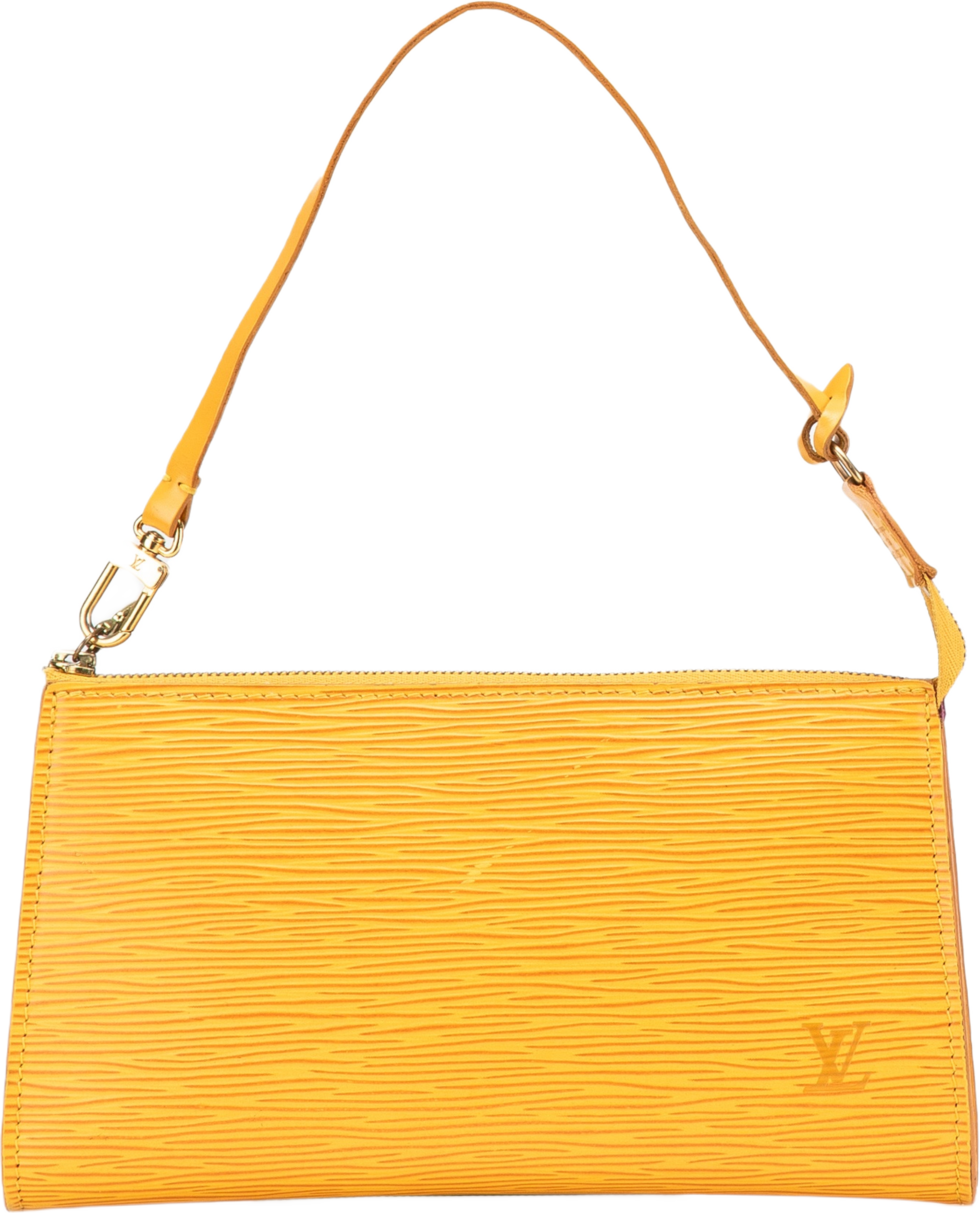 Louis Vuitton Epi Pochette Accessoires, från Luxclusif, i färgen yellow. Klicka för att öppna bilden i stort format