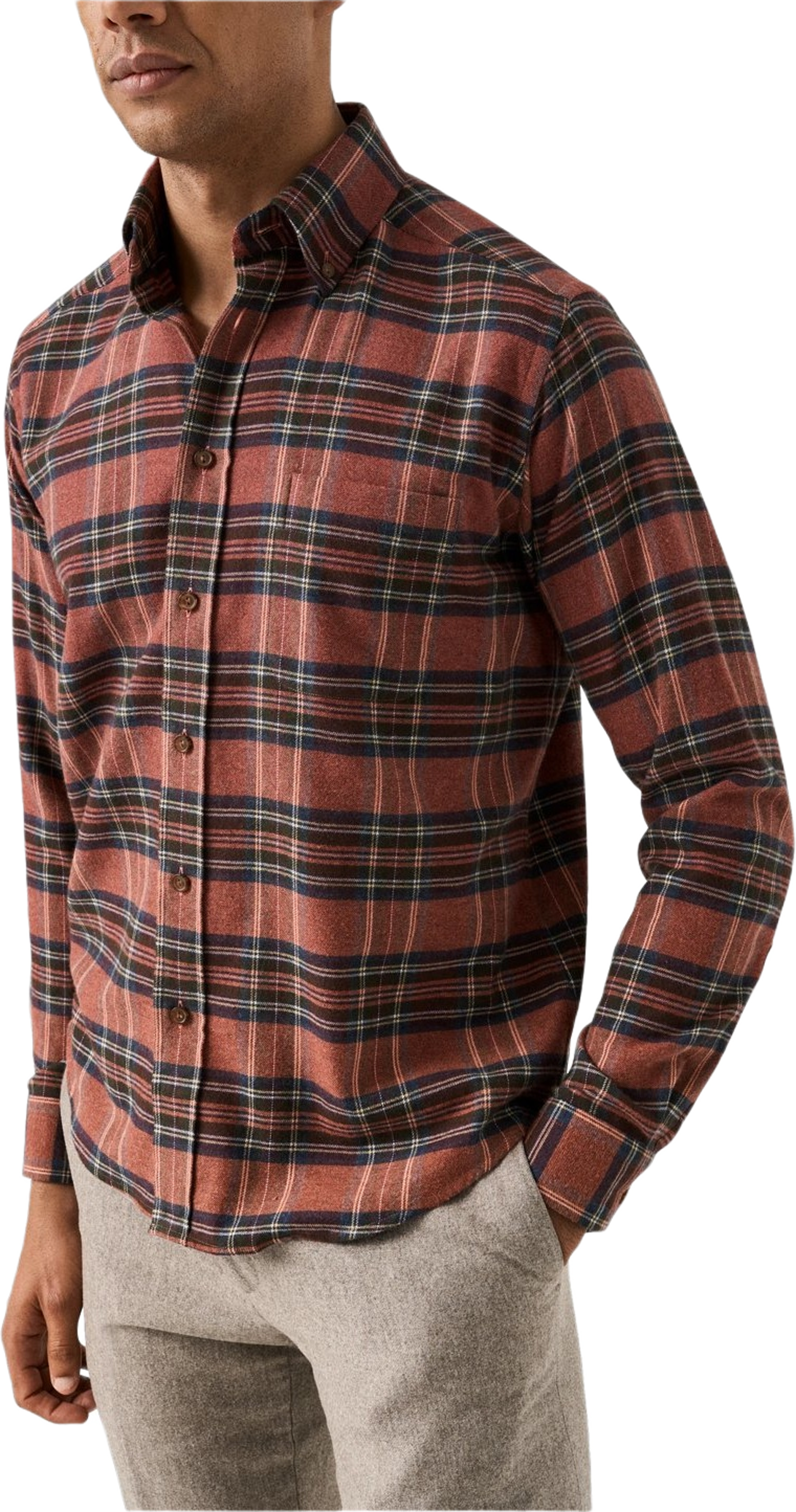 Rutig Flanellskjorta Casual Fit