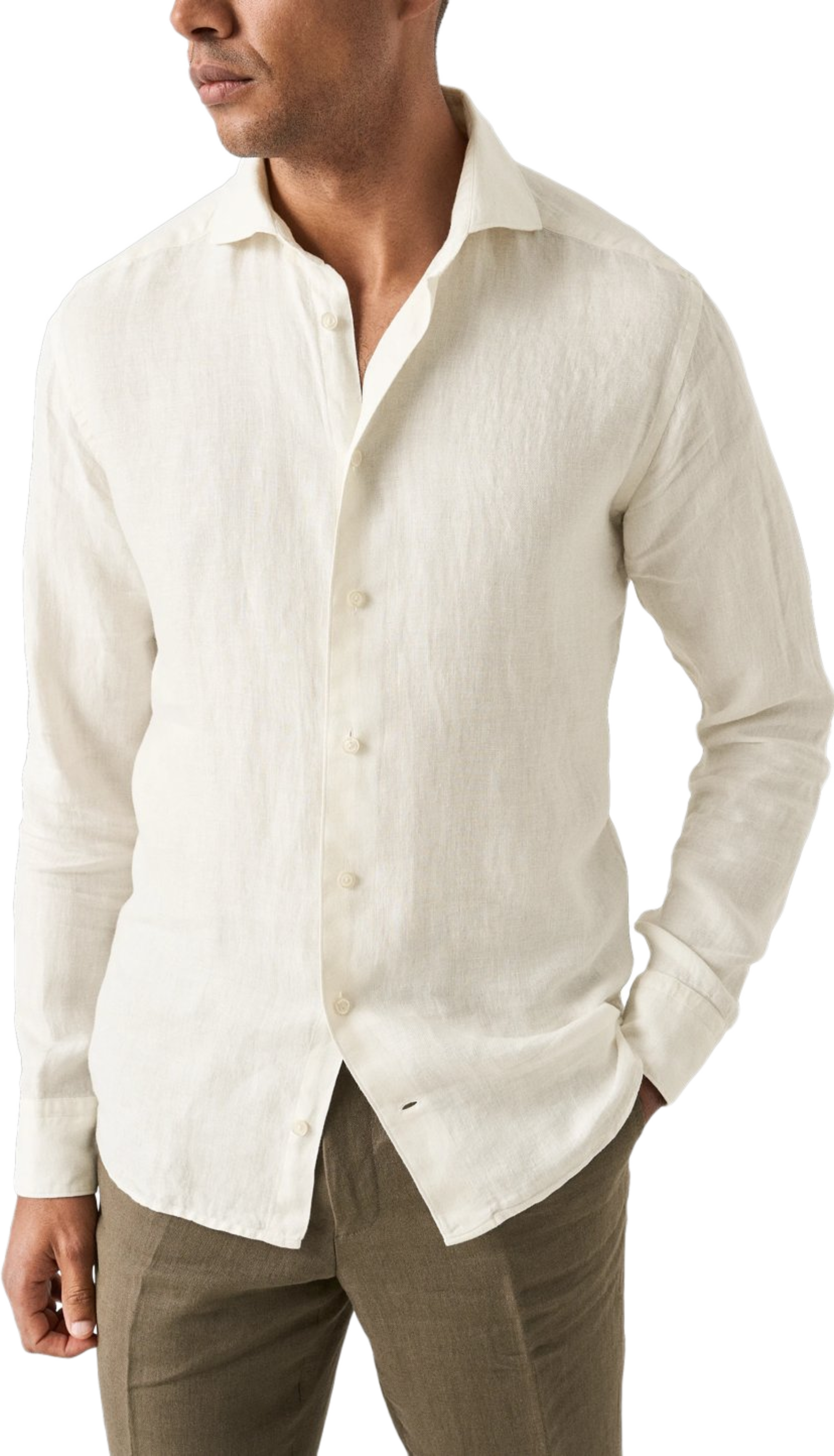 Linne Twill-skjorta Slim Fit