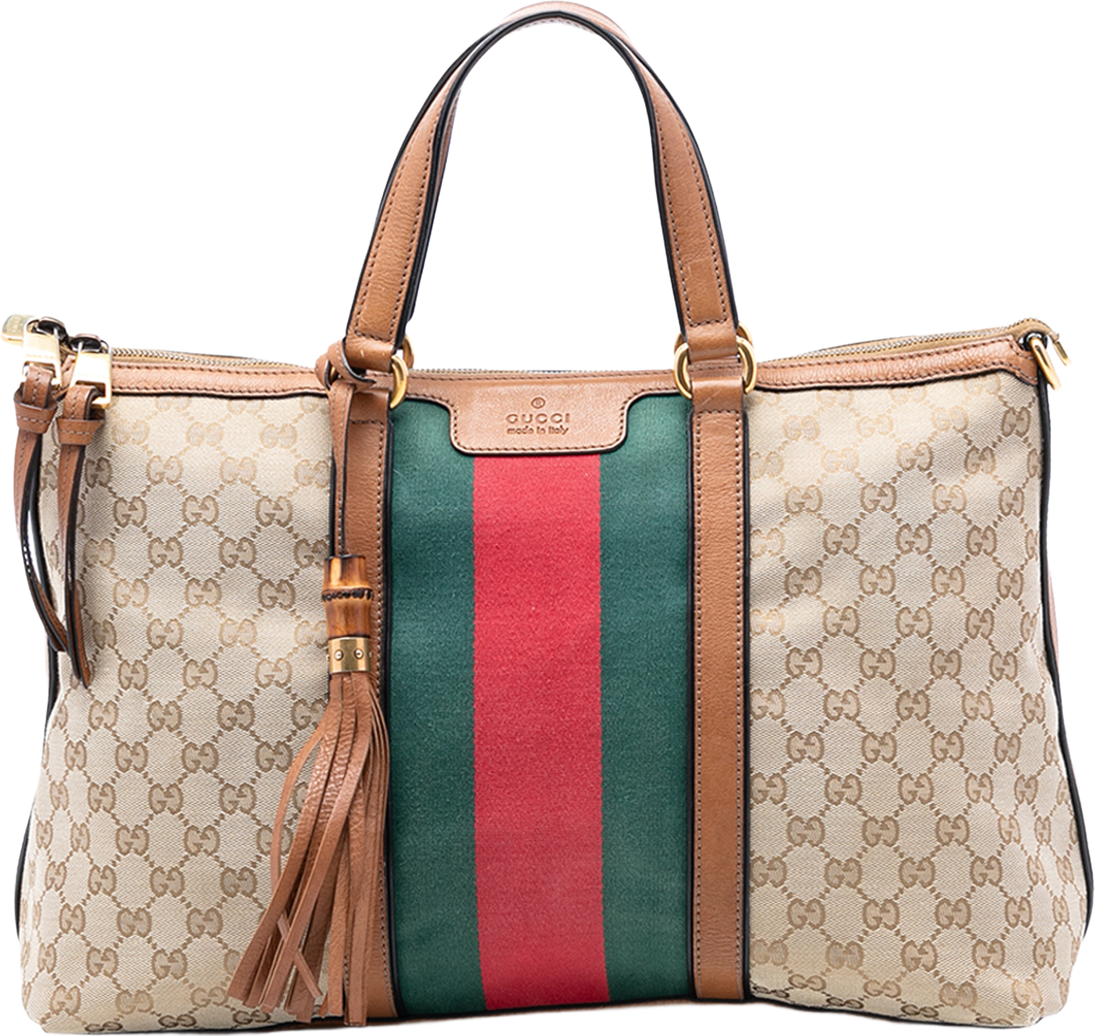 Gucci Medium Gg Canvas Web Rania Top Handle Bag, från Luxclusif, i färgen beige. Klicka för att öppna bilden i stort format