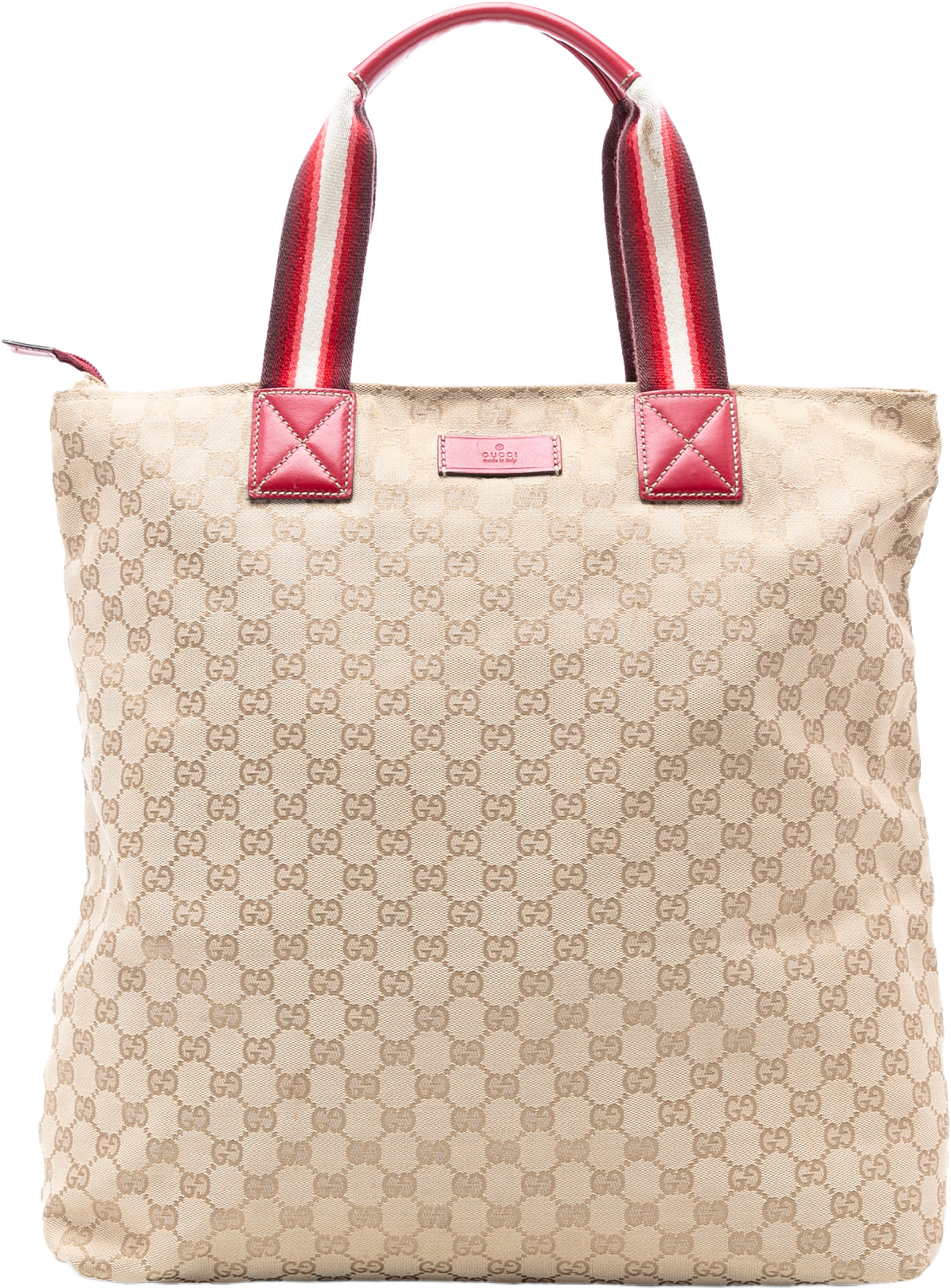 Gucci Gg Canvas Web Tote, från Luxclusif, i färgen beige. Klicka för att öppna bilden i stort format