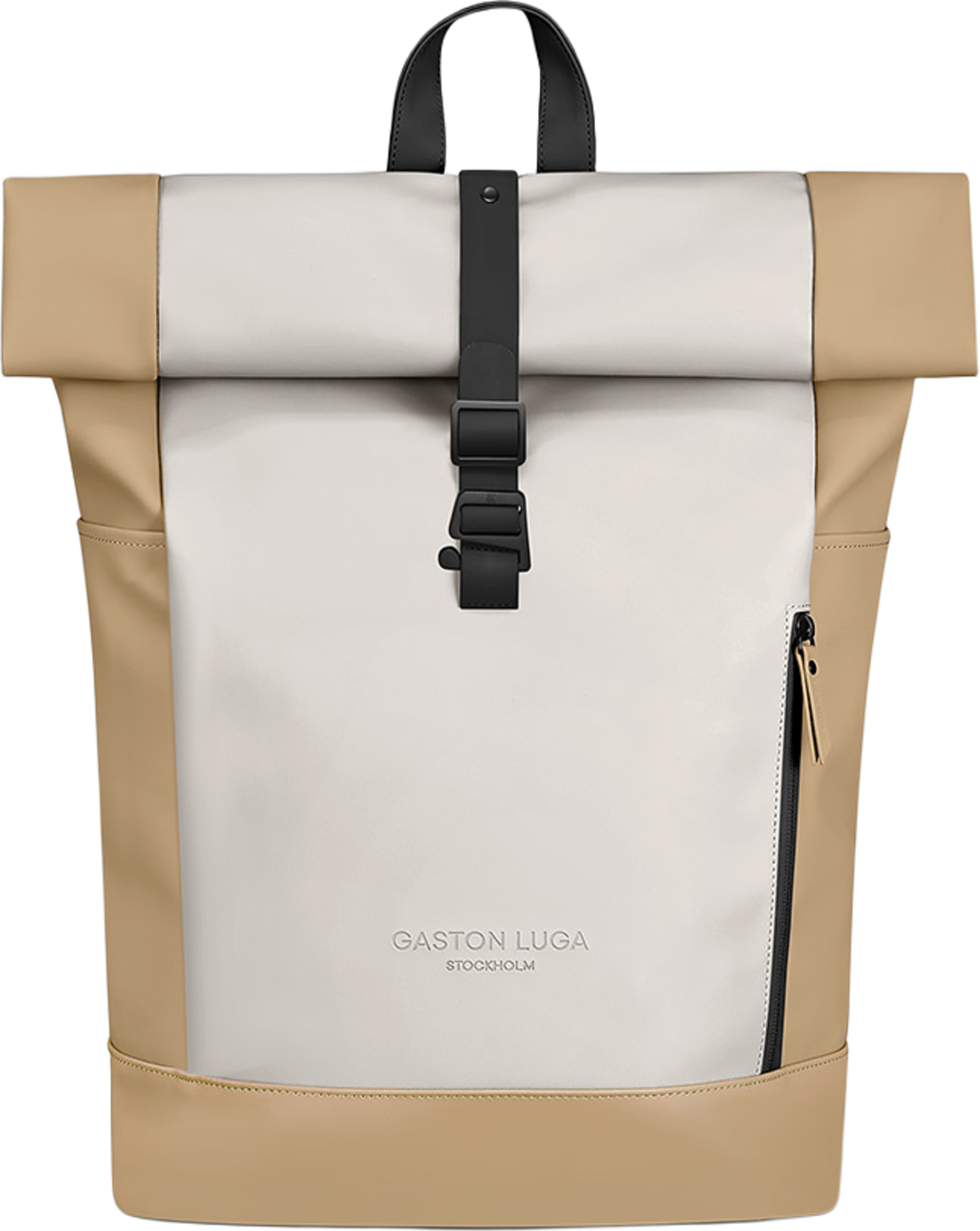Spläsh Rolltop Backpack - 16", från Gaston Luga, i färgen latte / cloud cream. Klicka för att öppna bilden i stort format