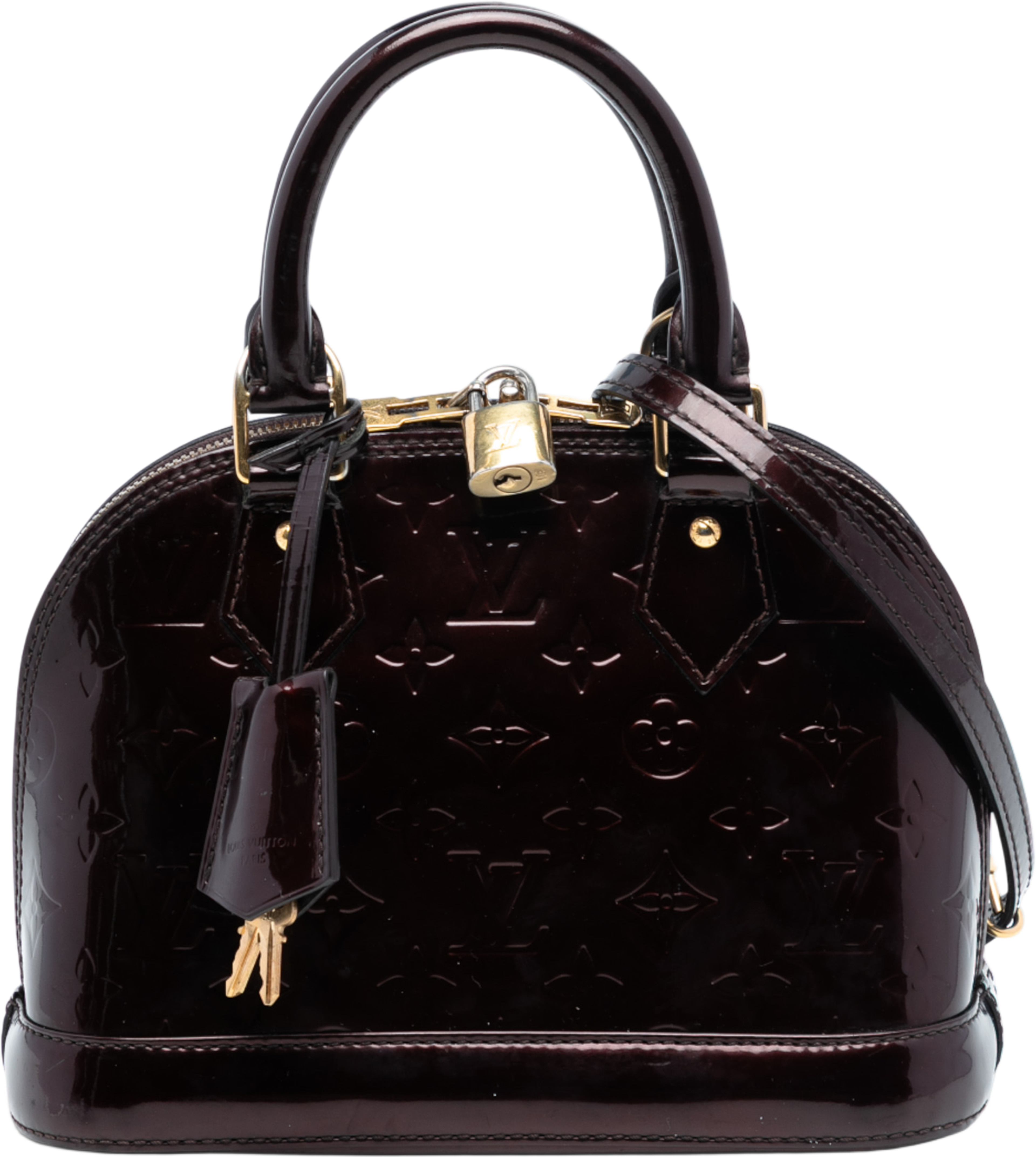 Louis Vuitton Monogram Vernis Alma Bb, från Luxclusif, i färgen purple. Klicka för att öppna bilden i stort format