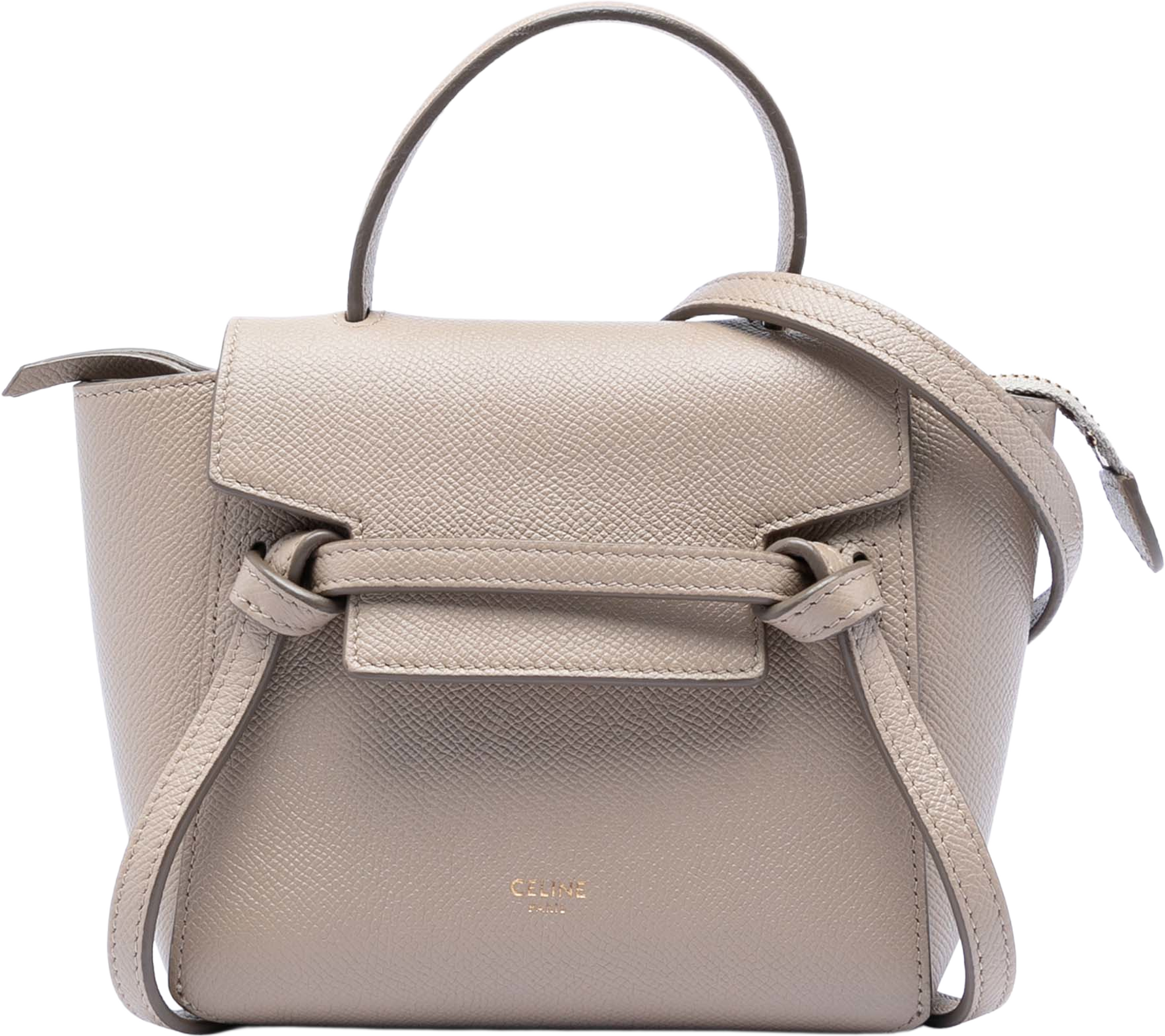 Celine Pico Grained Calfskin Belt Bag, från Luxclusif, i färgen beige. Klicka för att öppna bilden i stort format