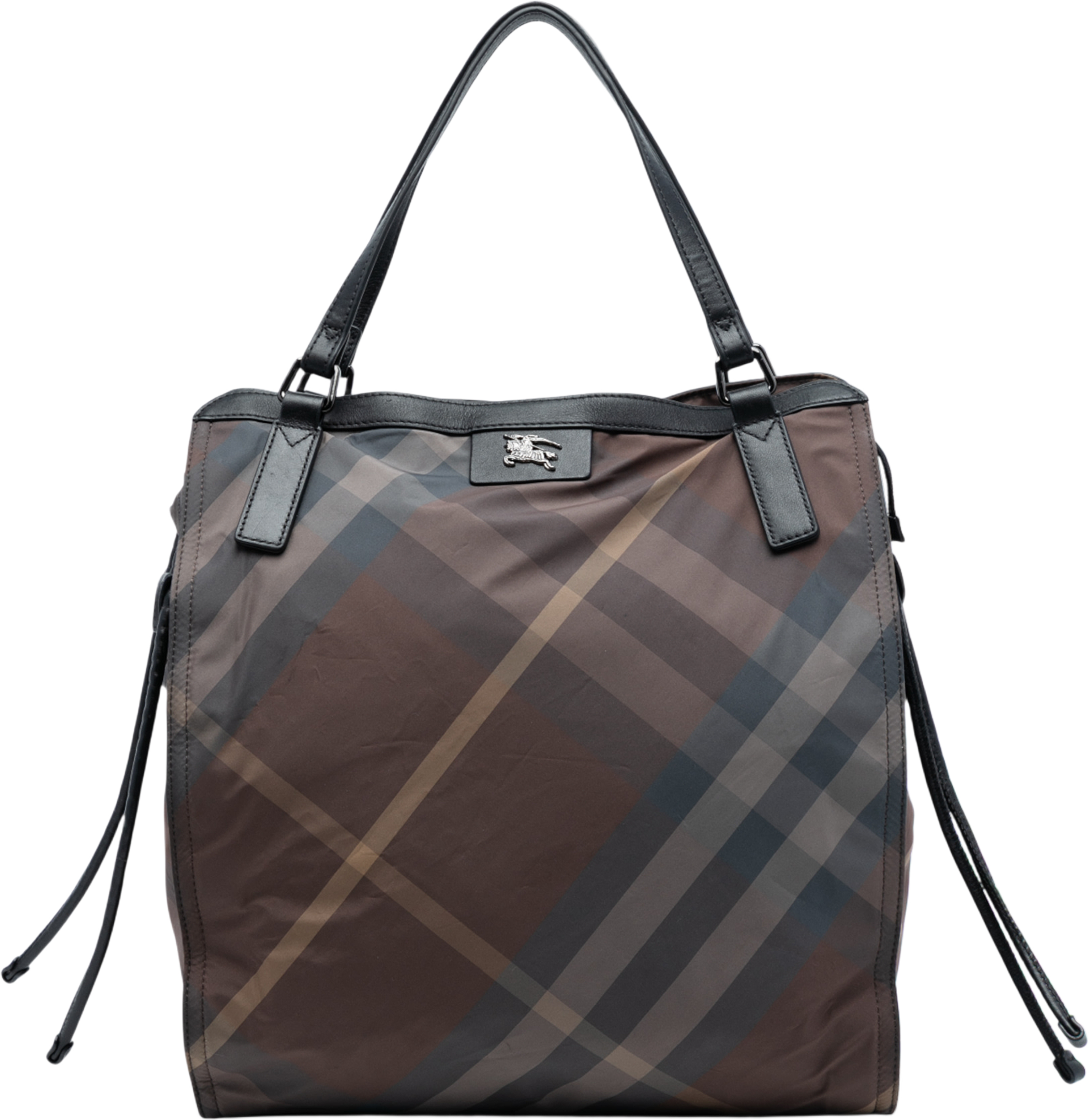 Burberry Supernova Check Nylon Buckleigh Tote, från Luxclusif, i färgen brown. Klicka för att öppna bilden i stort format