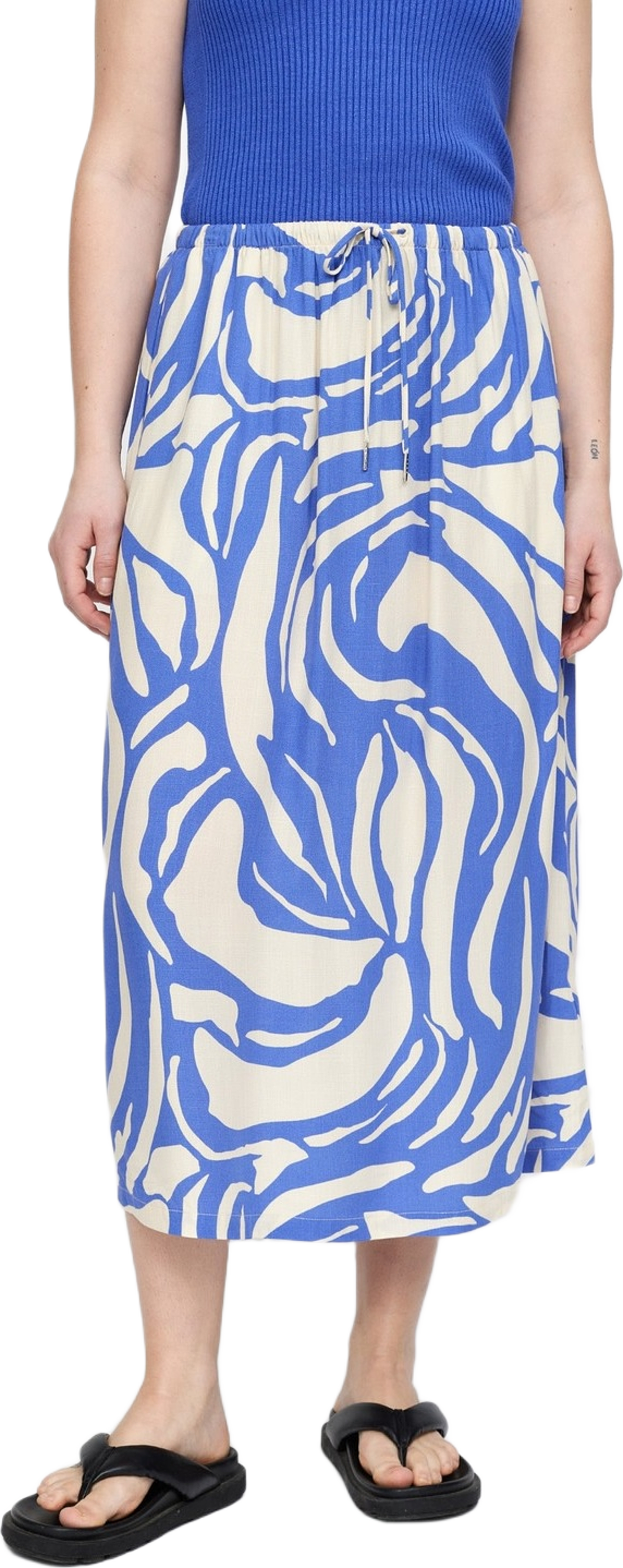 Srmio Midi Skirt - Two Tone Amparo Blue Print