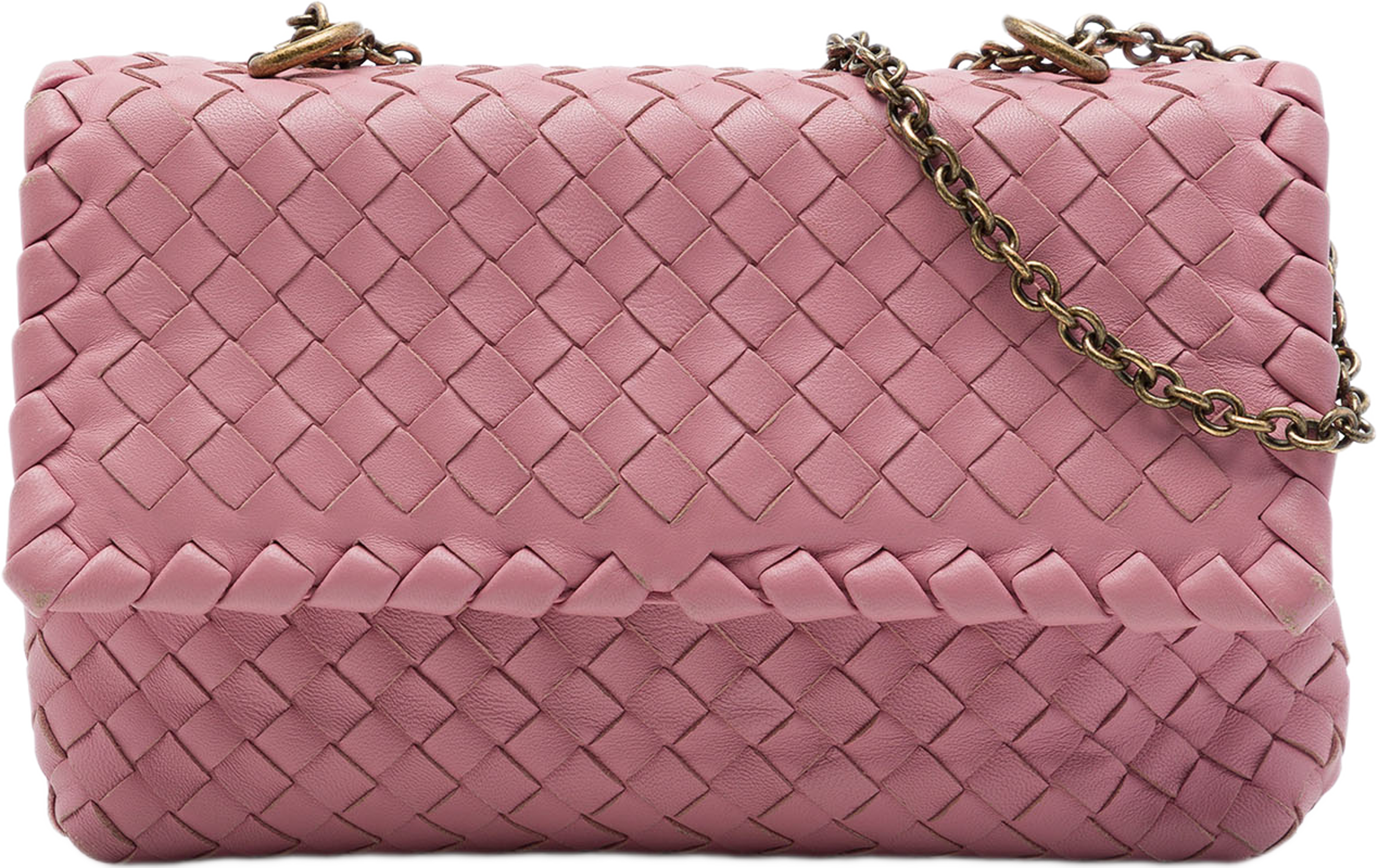 Bottega Veneta Small Nappa Intrecciato Olimpia Shoulder Bag, från Luxclusif, i färgen rosa. Klicka för att öppna bilden i stort format
