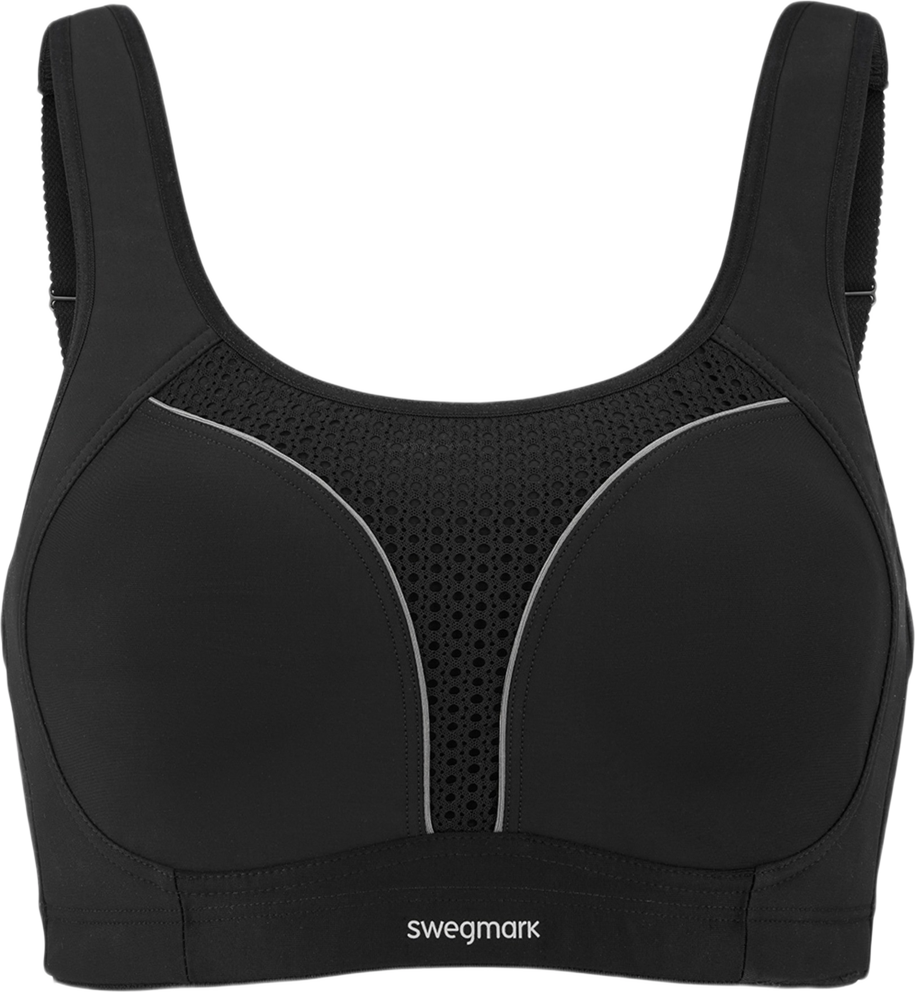 Dynamic Intense Sport-bh, från Swegmark, i färgen black/greymelange. Klicka för att öppna bilden i stort format
