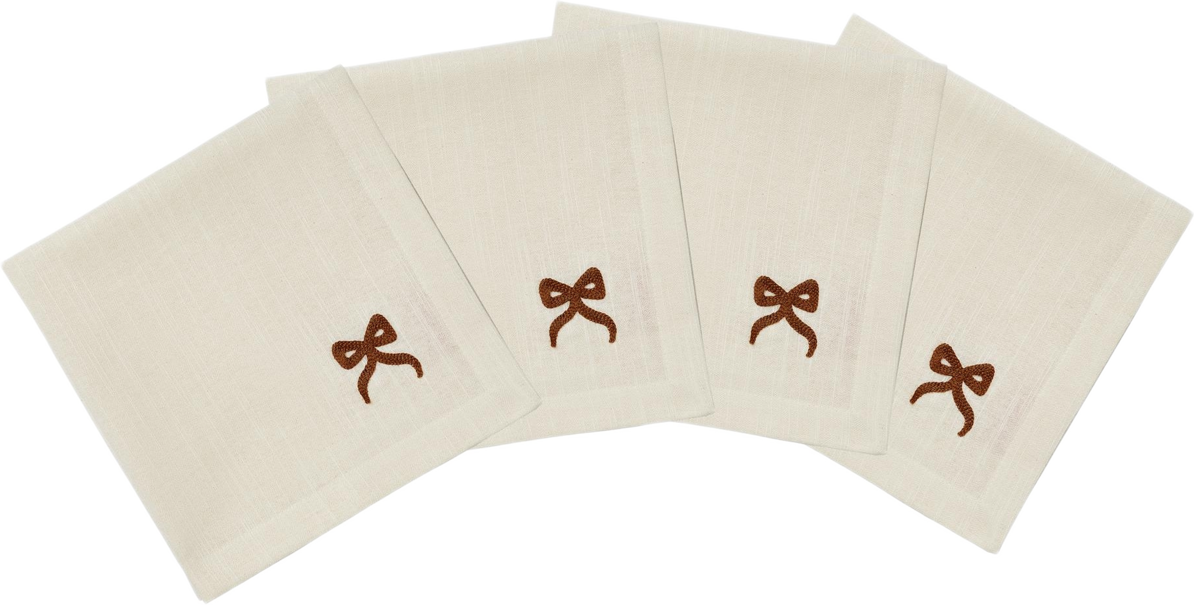 Bow Servett 4 Pack - 45x45 Cm, från Pick A Poppy, i färgen brown. Klicka för att öppna bilden i stort format