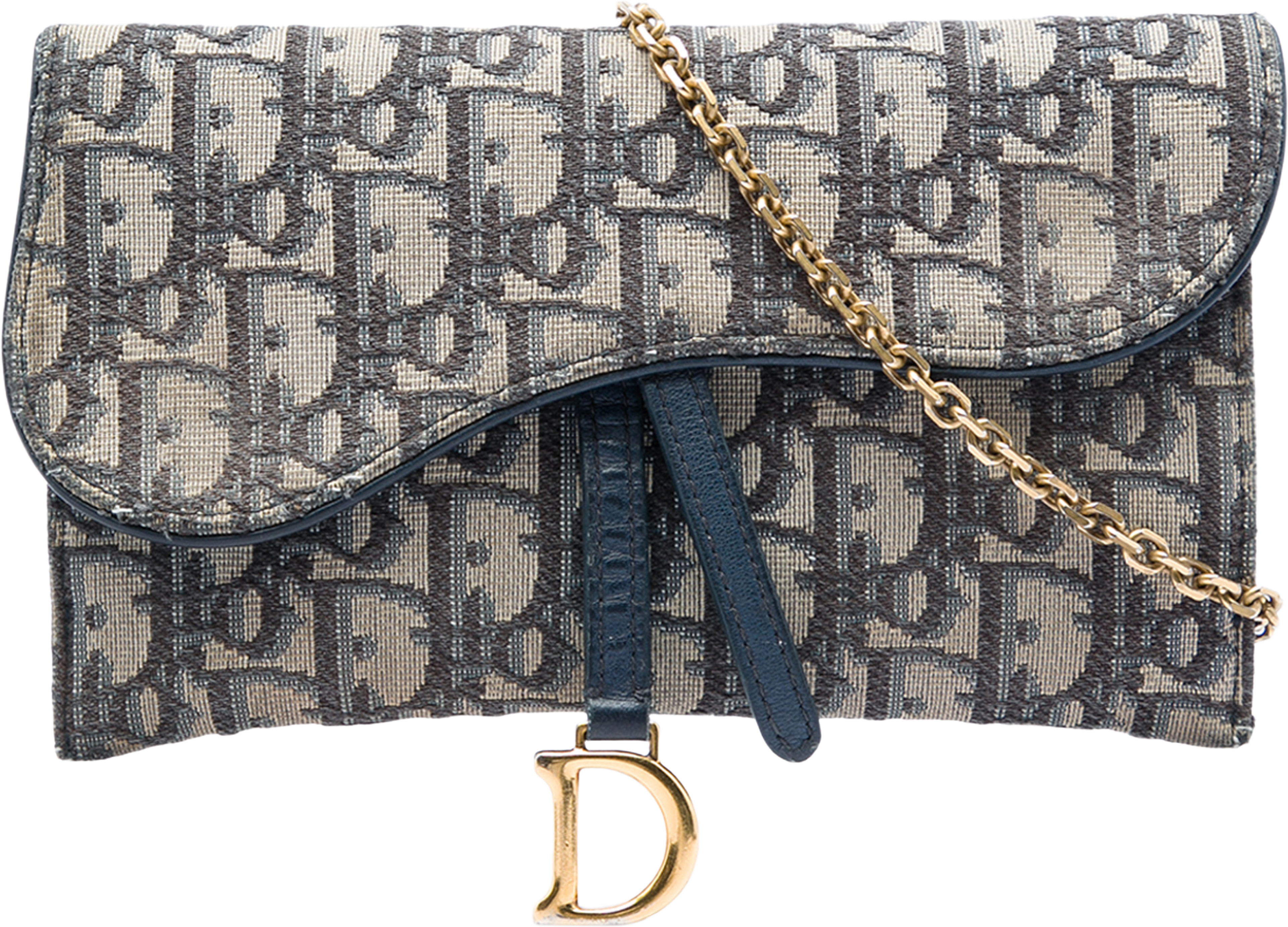 Dior Oblique Canvas Saddle Wallet On Chain, från Luxclusif, i färgen blå. Klicka för att öppna bilden i stort format