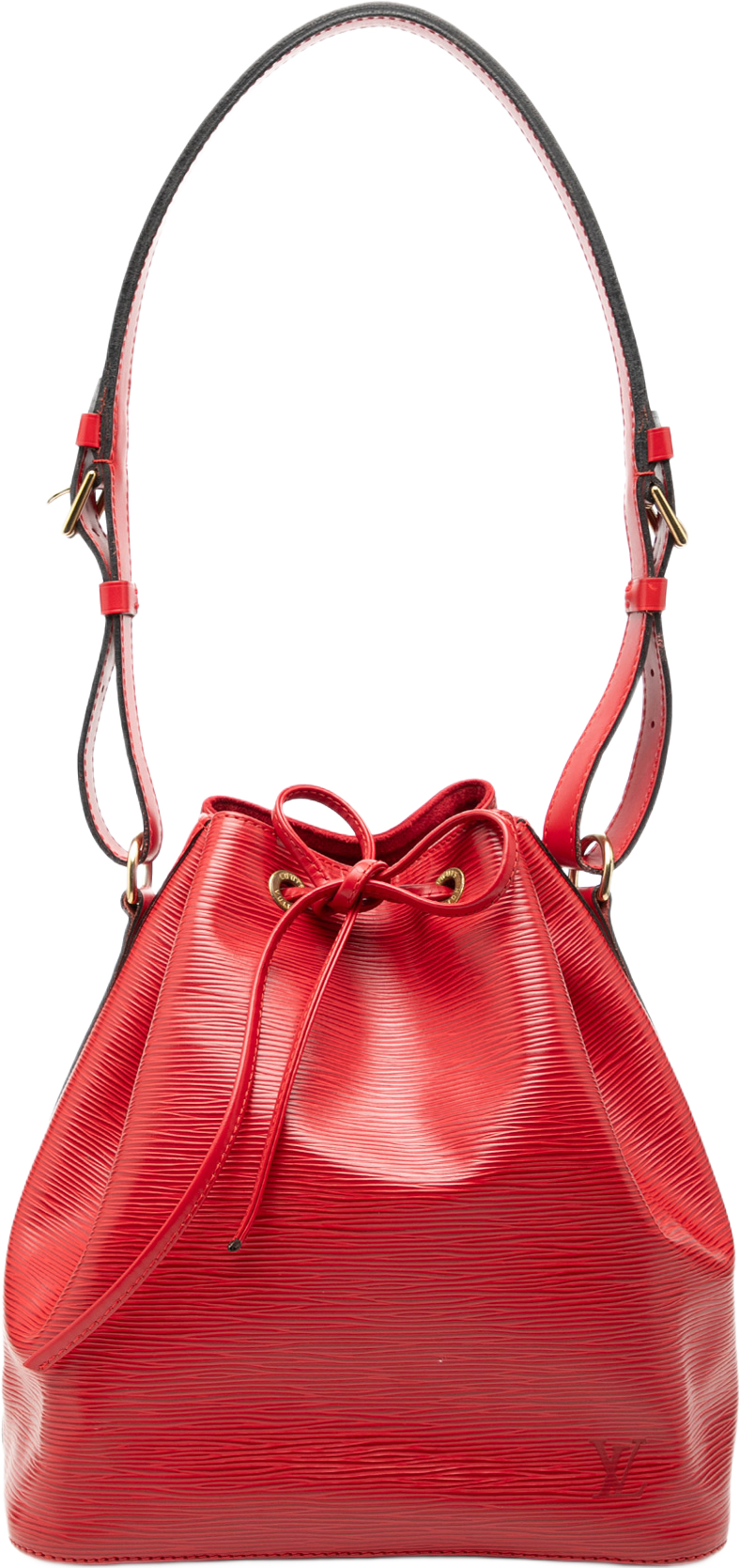 Louis Vuitton Epi Petit Noe, från Luxclusif, i färgen red. Klicka för att öppna bilden i stort format