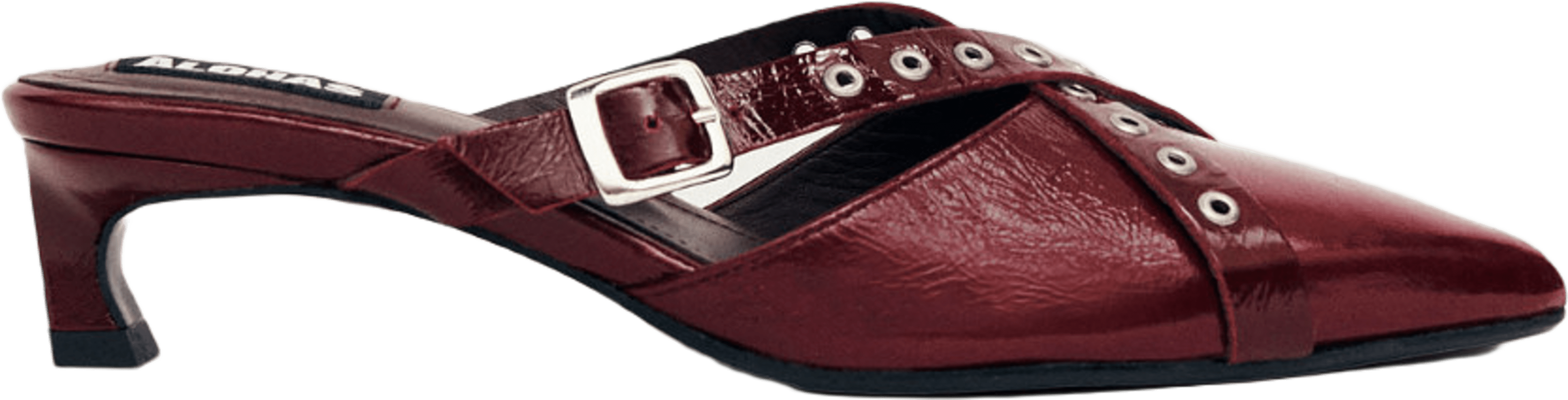 Zyra Onix Burgundy Leather Mules
