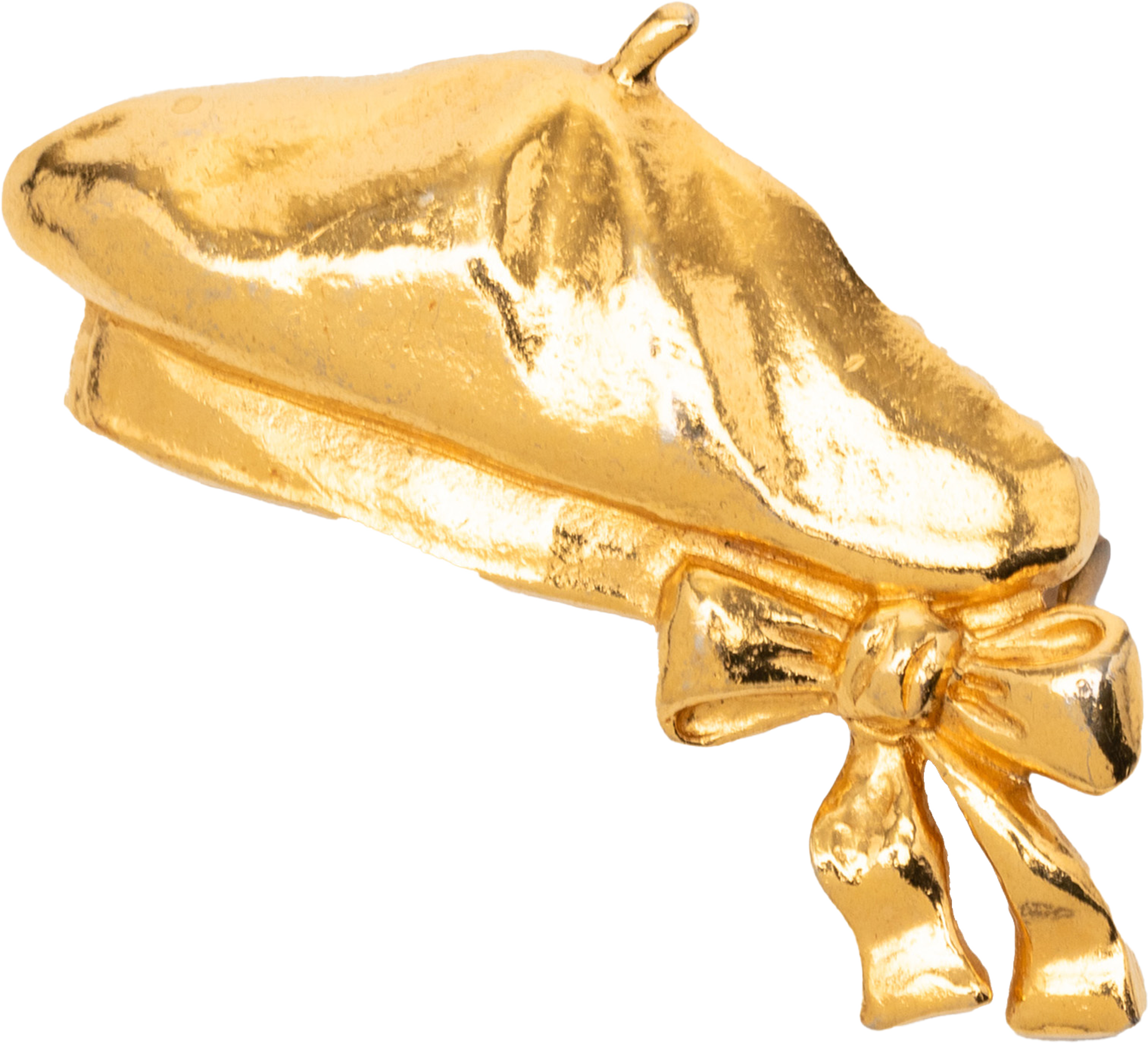 Chanel Gold Plated Beret Hat Brooch, från Luxclusif, i färgen gold. Klicka för att öppna bilden i stort format