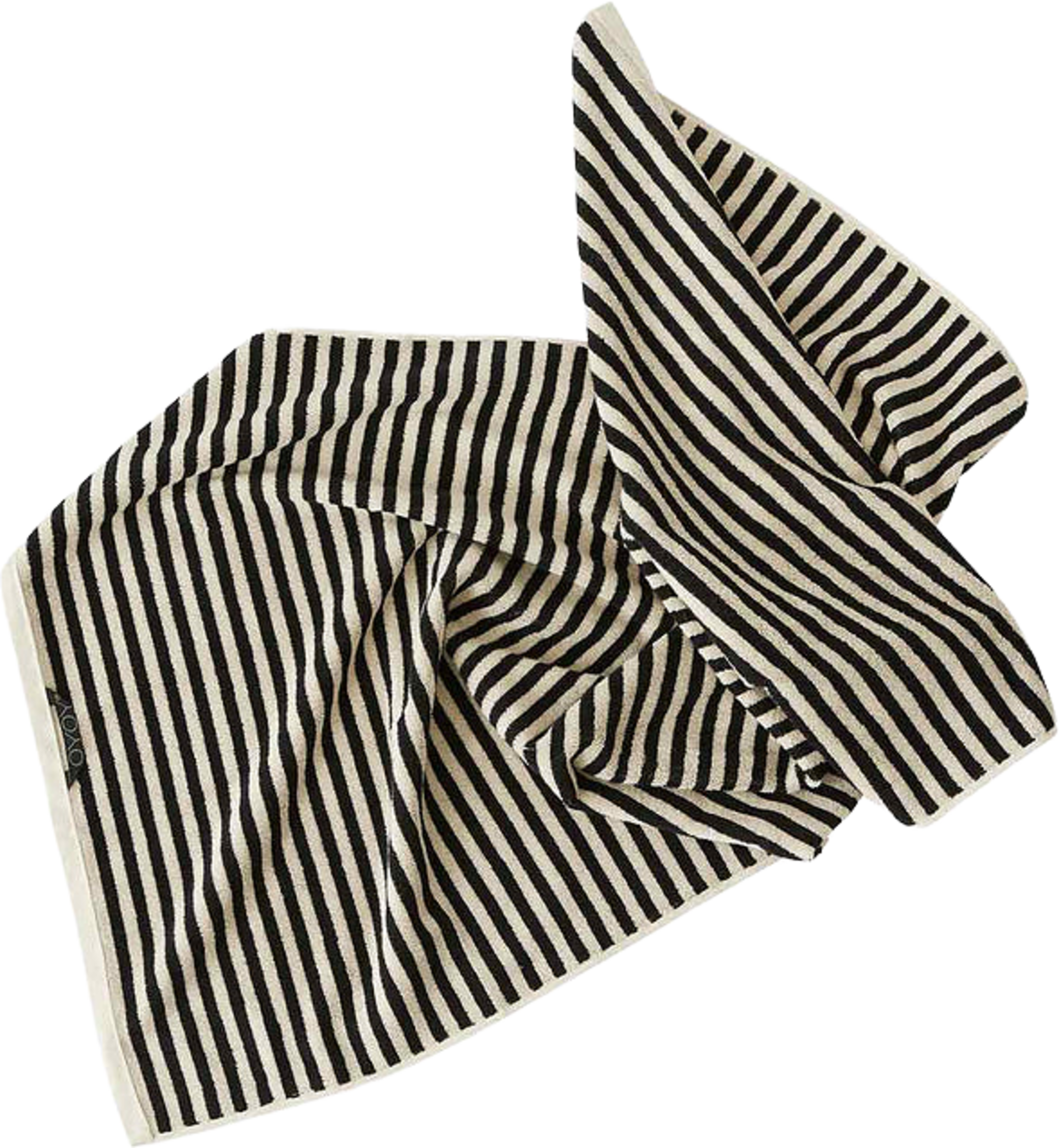 Raita Towel - 50x100 Cm, från OYOY Living, i färgen clay,black. Klicka för att öppna bilden i stort format