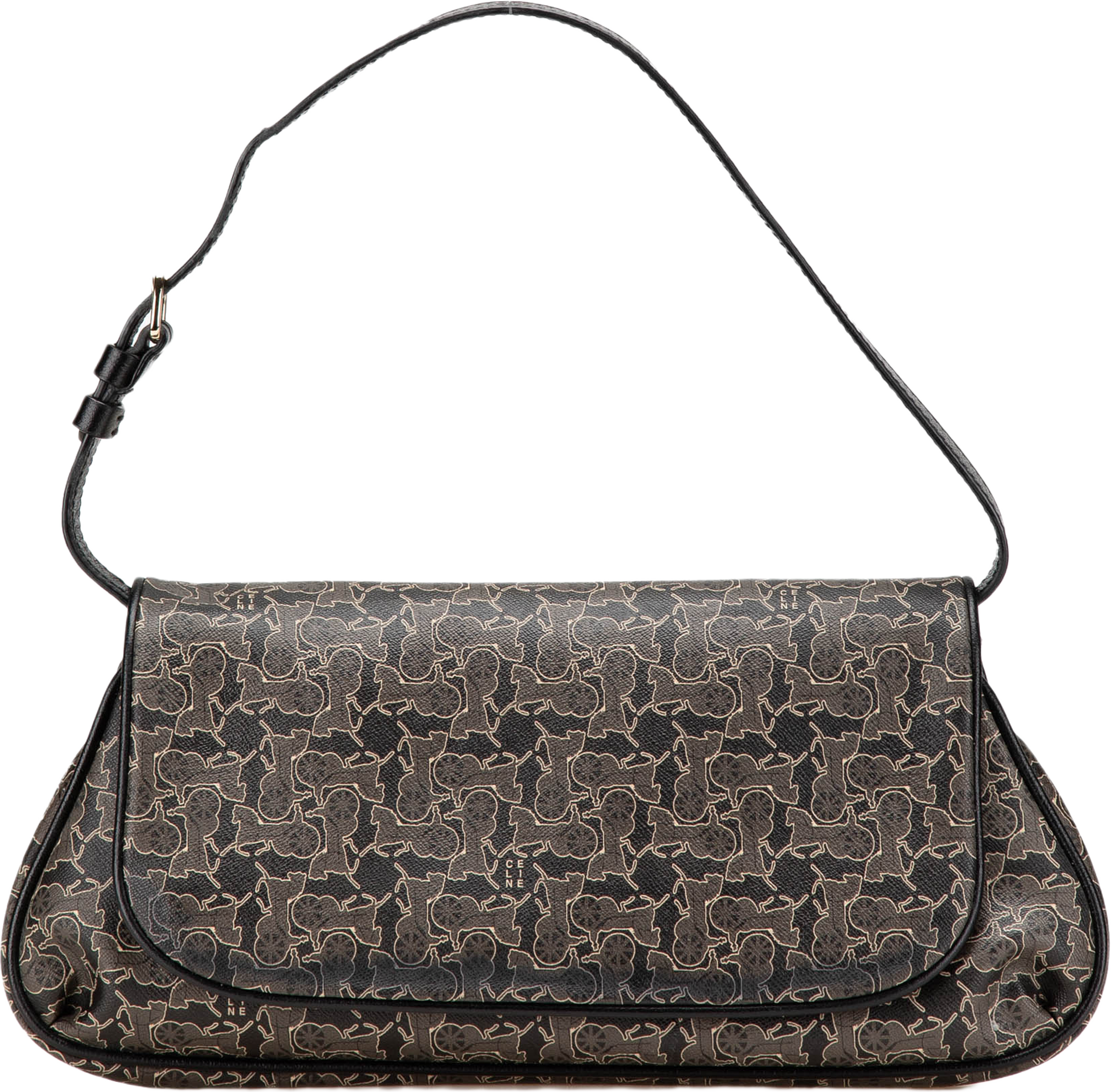 Celine Horse Carriage Coated Canvas Shoulder Bag