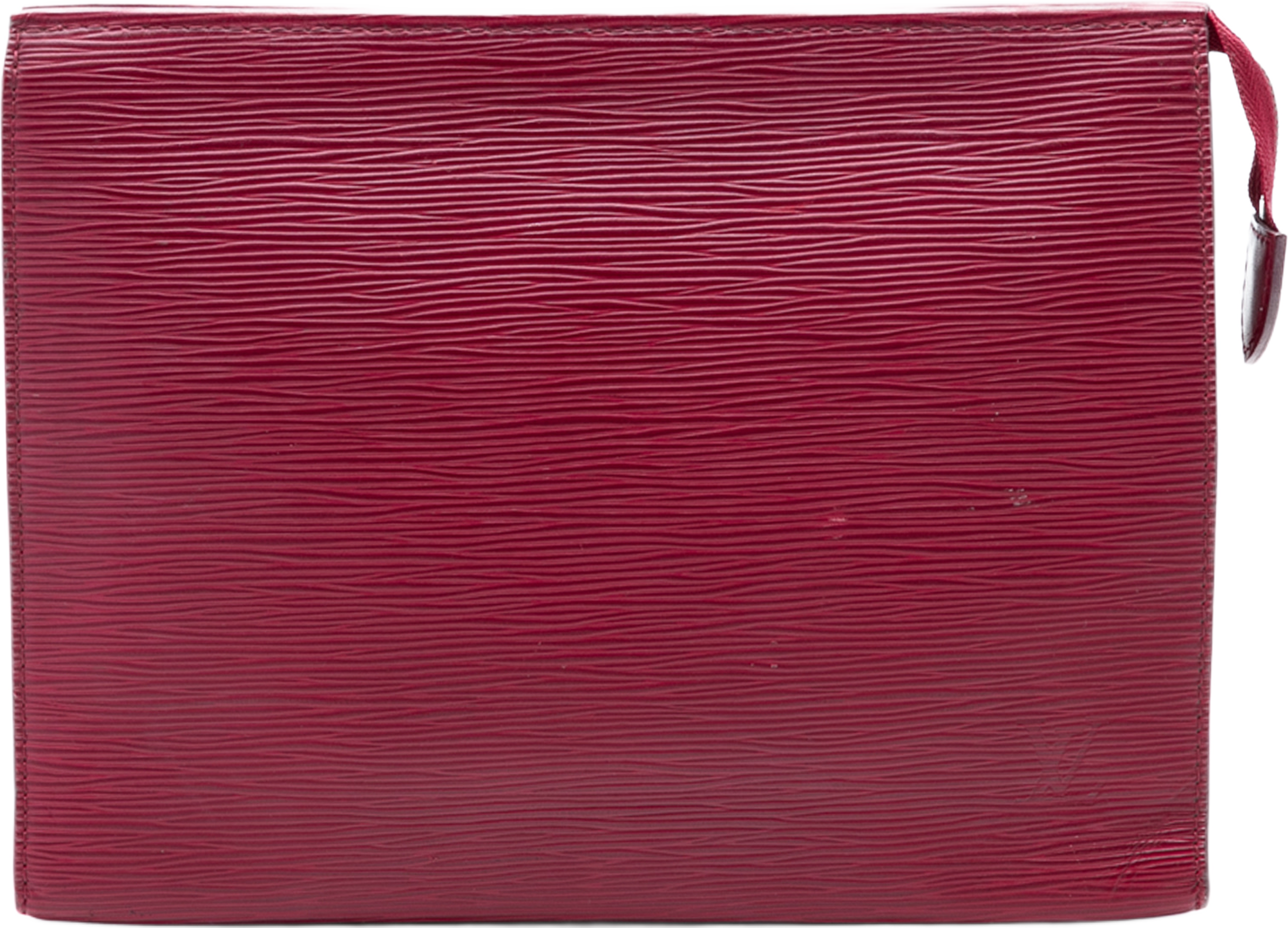 Louis Vuitton Epi Toiletry Pouch 26, från Luxclusif, i färgen dark pink. Klicka för att öppna bilden i stort format