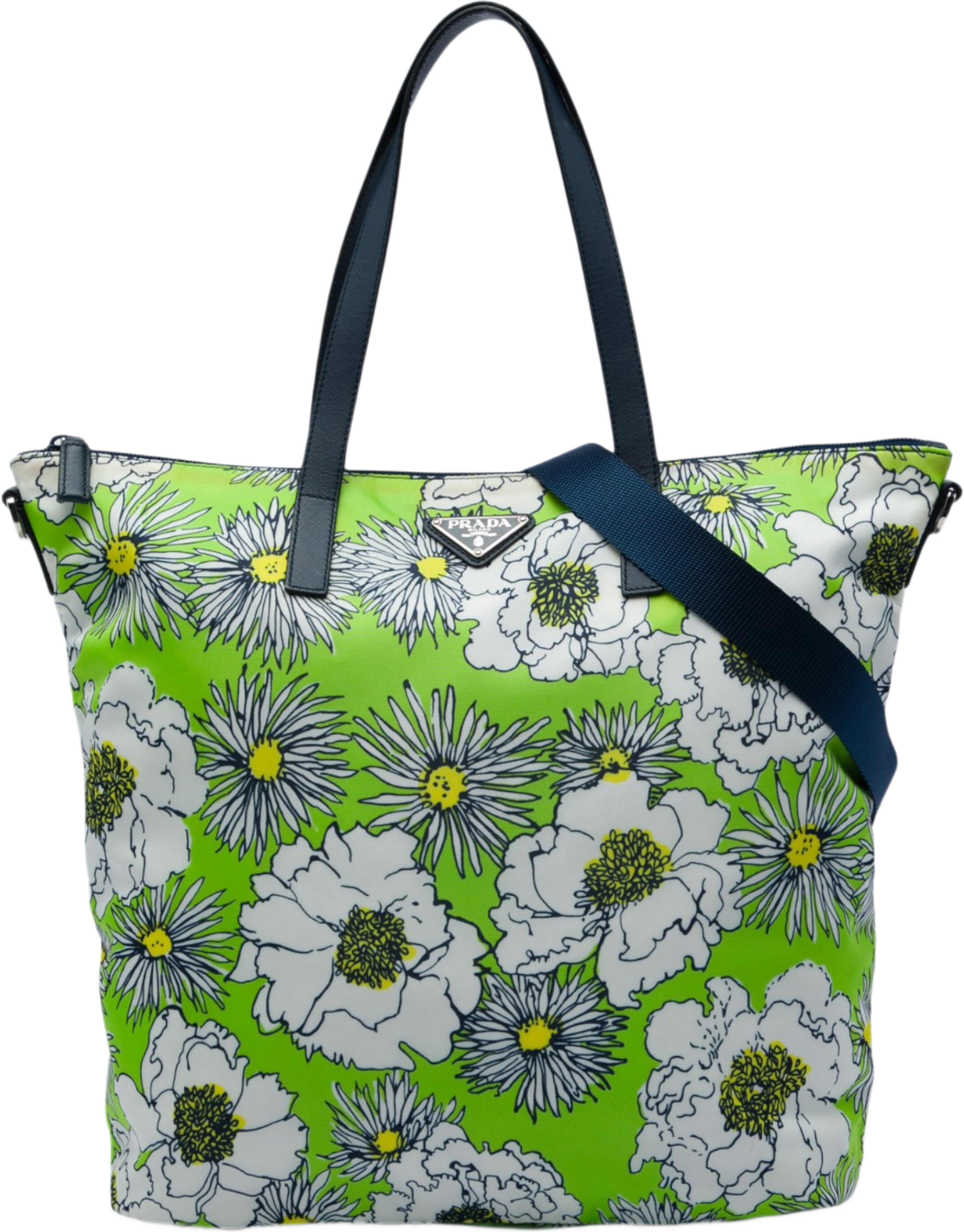 Prada Tessuto Stampato Satchel, från Luxclusif, i färgen grön. Klicka för att öppna bilden i stort format