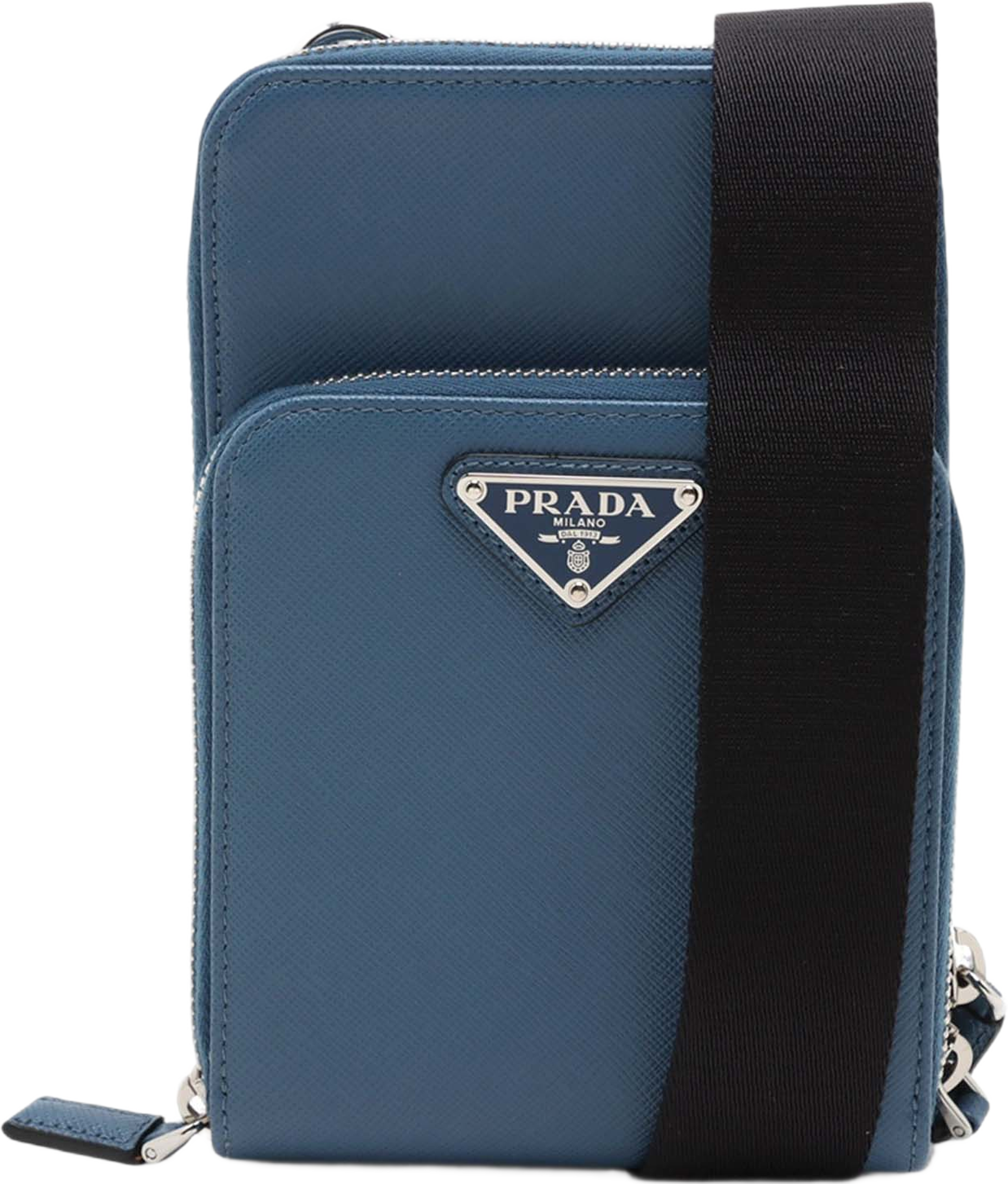 Prada Saffiano Smartphone Case, från Luxclusif, i färgen blue. Klicka för att öppna bilden i stort format