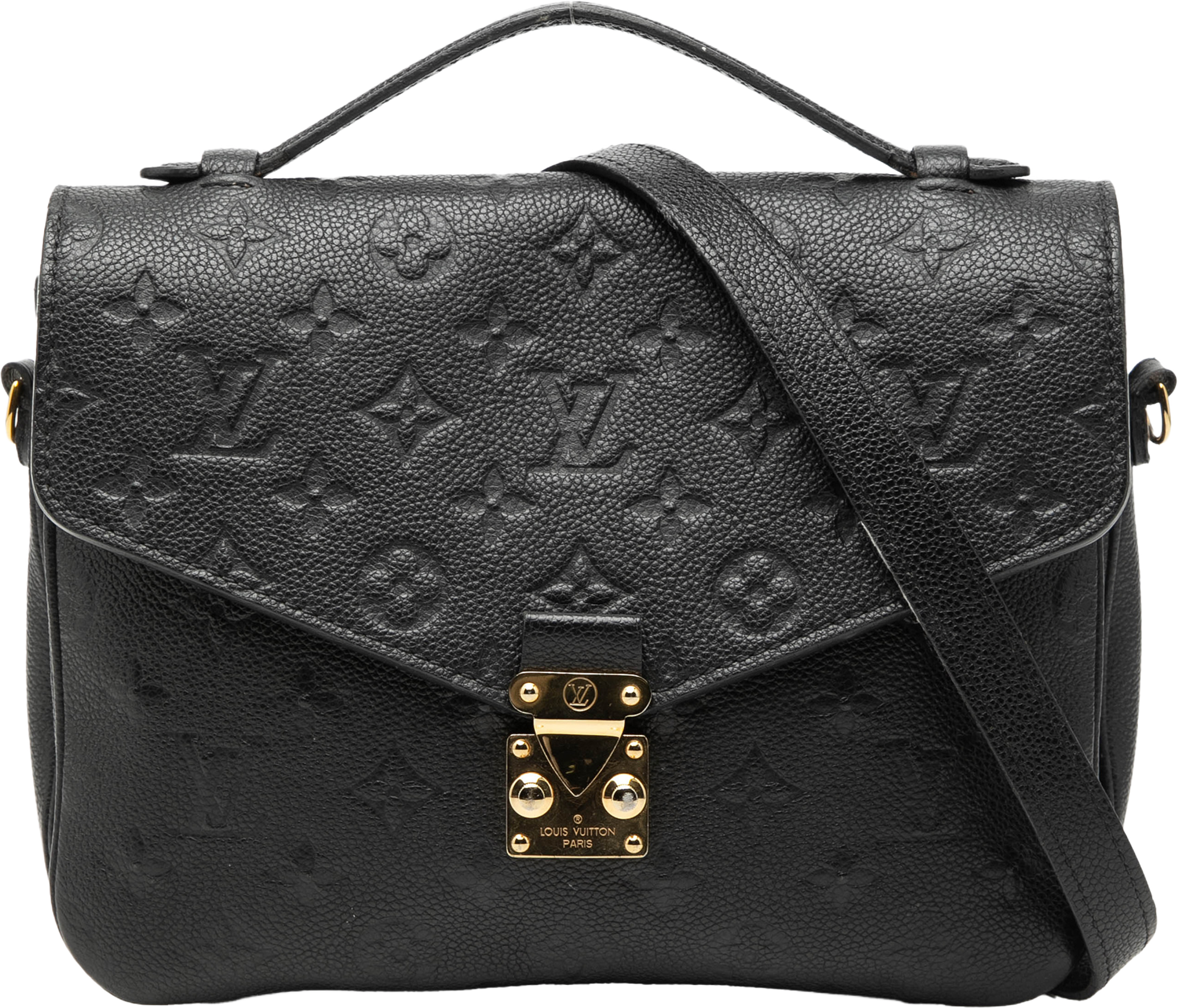 Louis Vuitton Monogram Empreinte Pochette Metis, från Luxclusif, i färgen black. Klicka för att öppna bilden i stort format