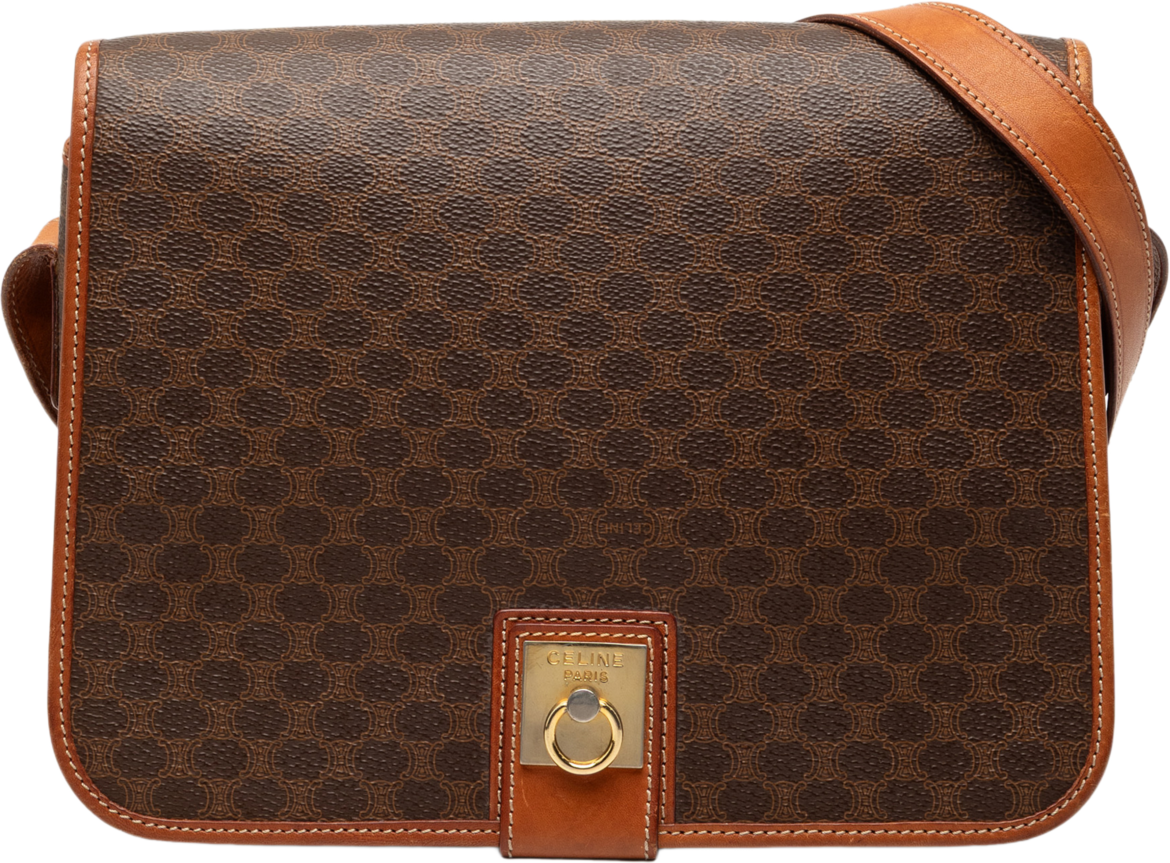 Celine Macadam Coated Canvas Crossbody, från Luxclusif, i färgen brown. Klicka för att öppna bilden i stort format