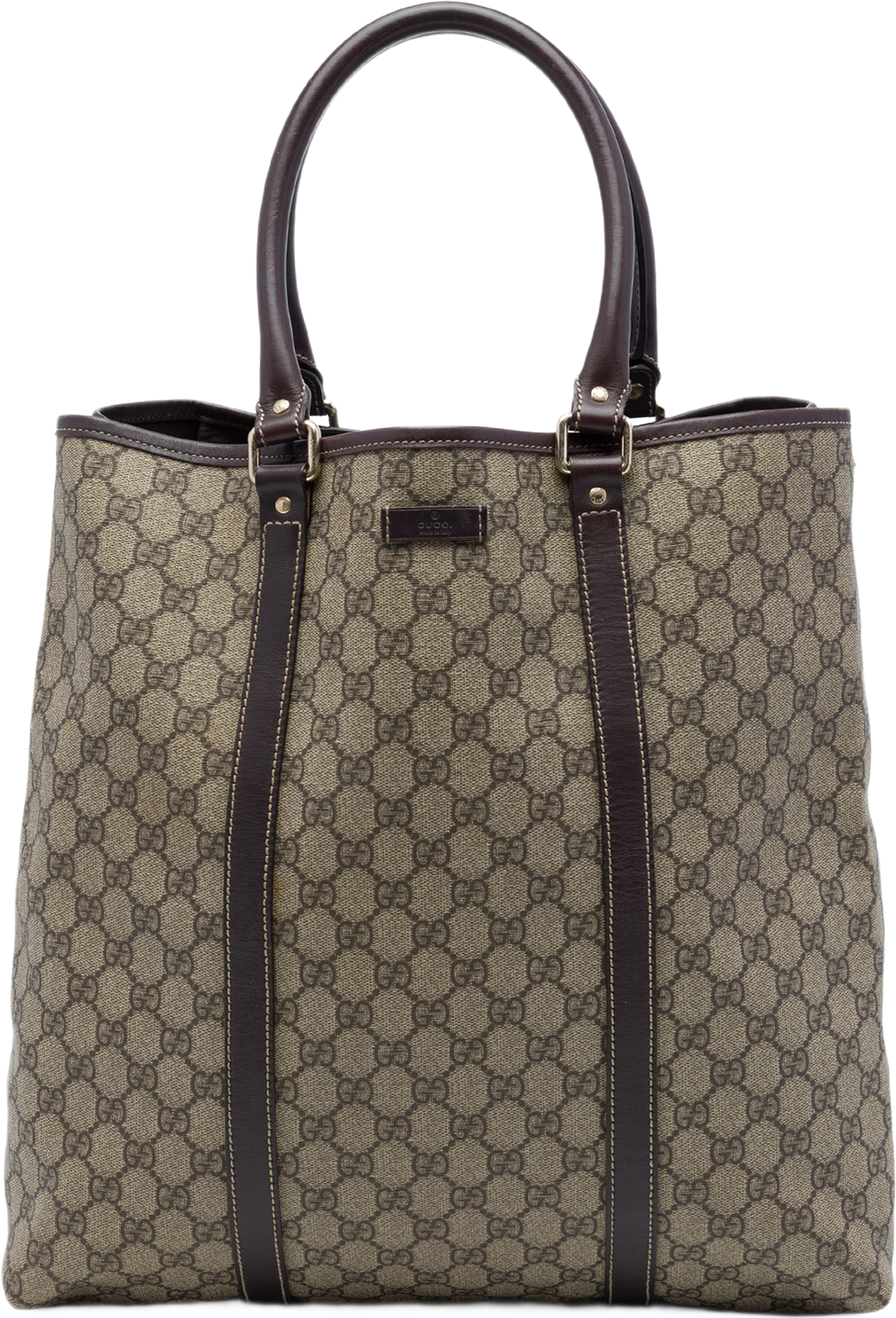 Gucci Gg Supreme Joy Vertical Tote, från Luxclusif, i färgen beige. Klicka för att öppna bilden i stort format