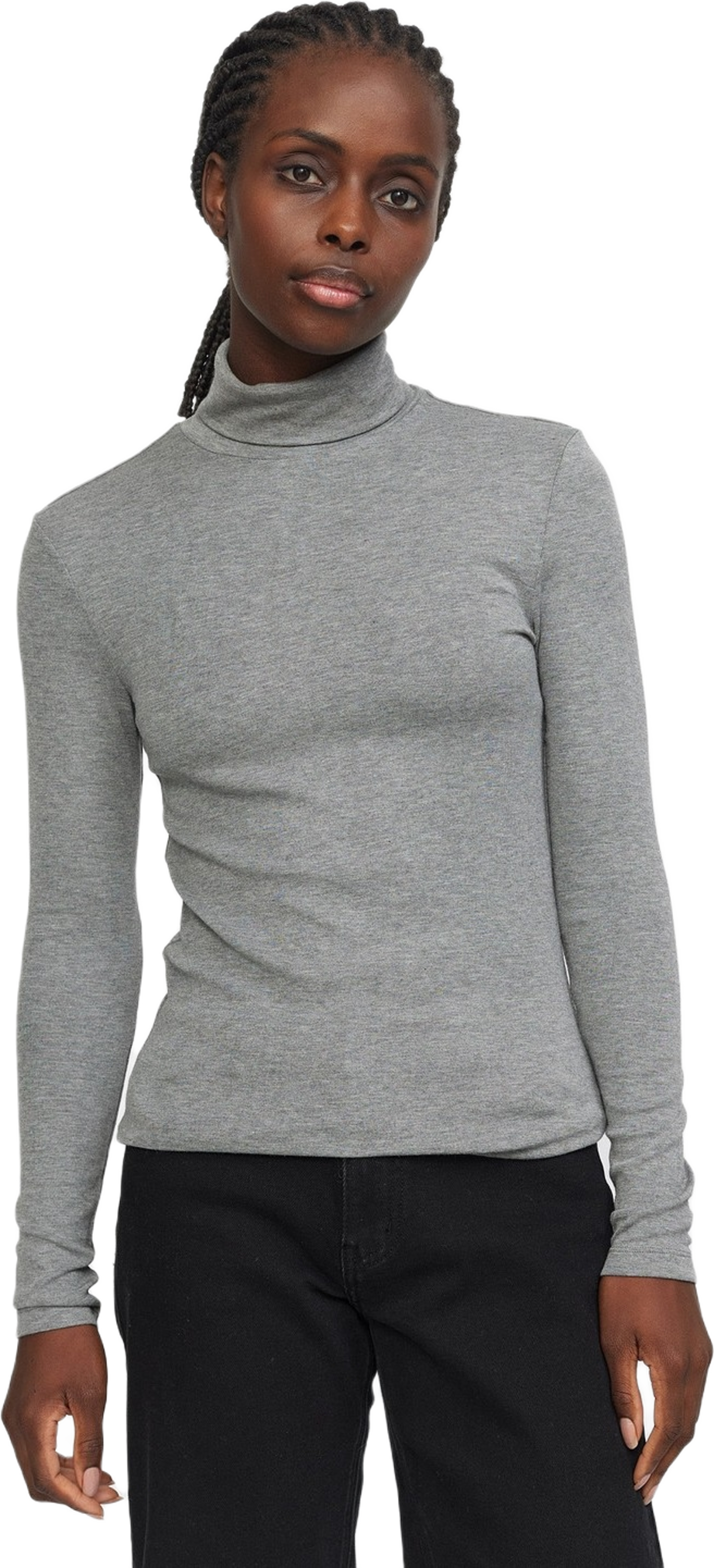 Srroman Roll Neck - Medium Grey Melange