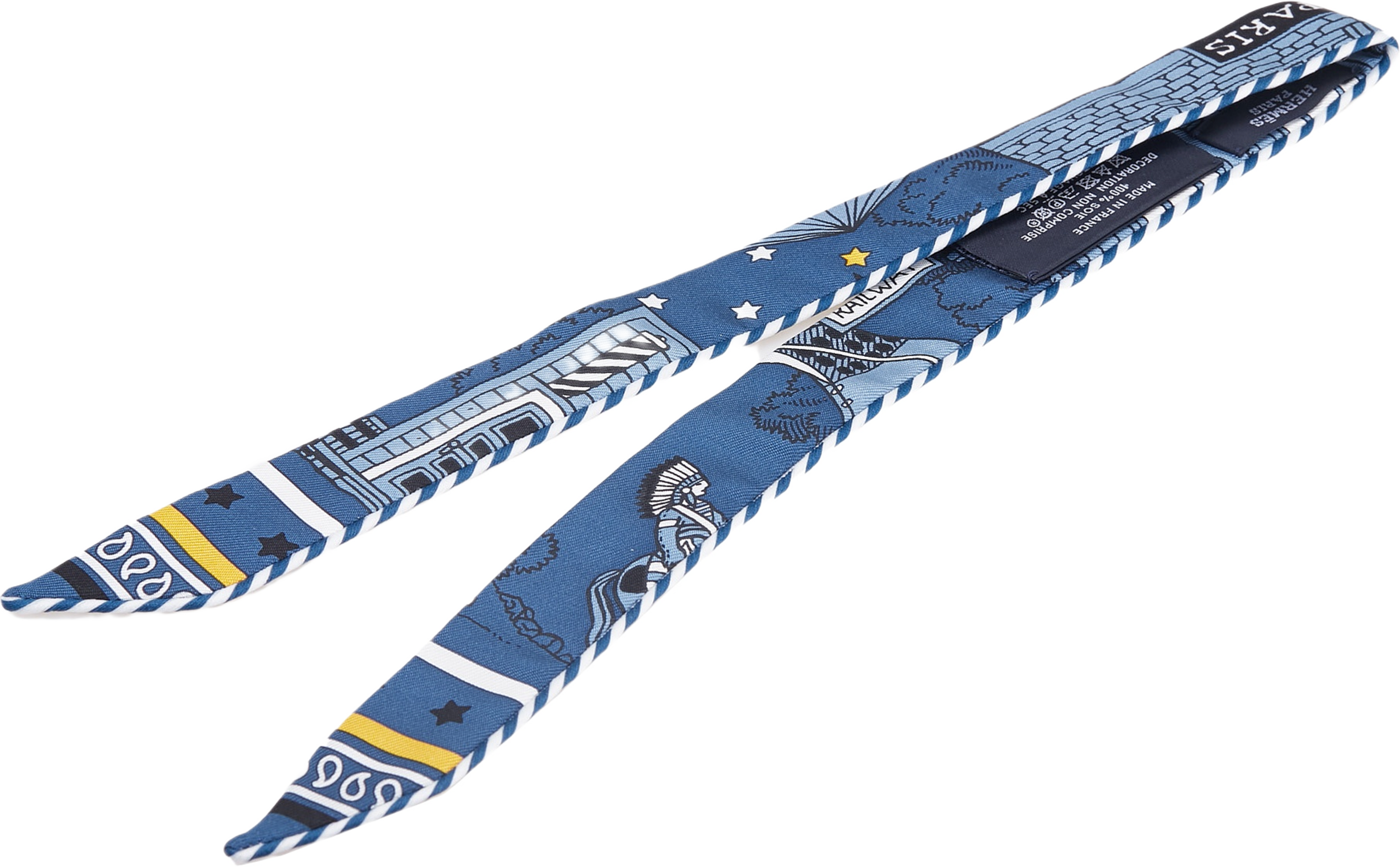 Hermès Candy Doll Twilly Silk Scarf, från Luxclusif, i färgen blue.