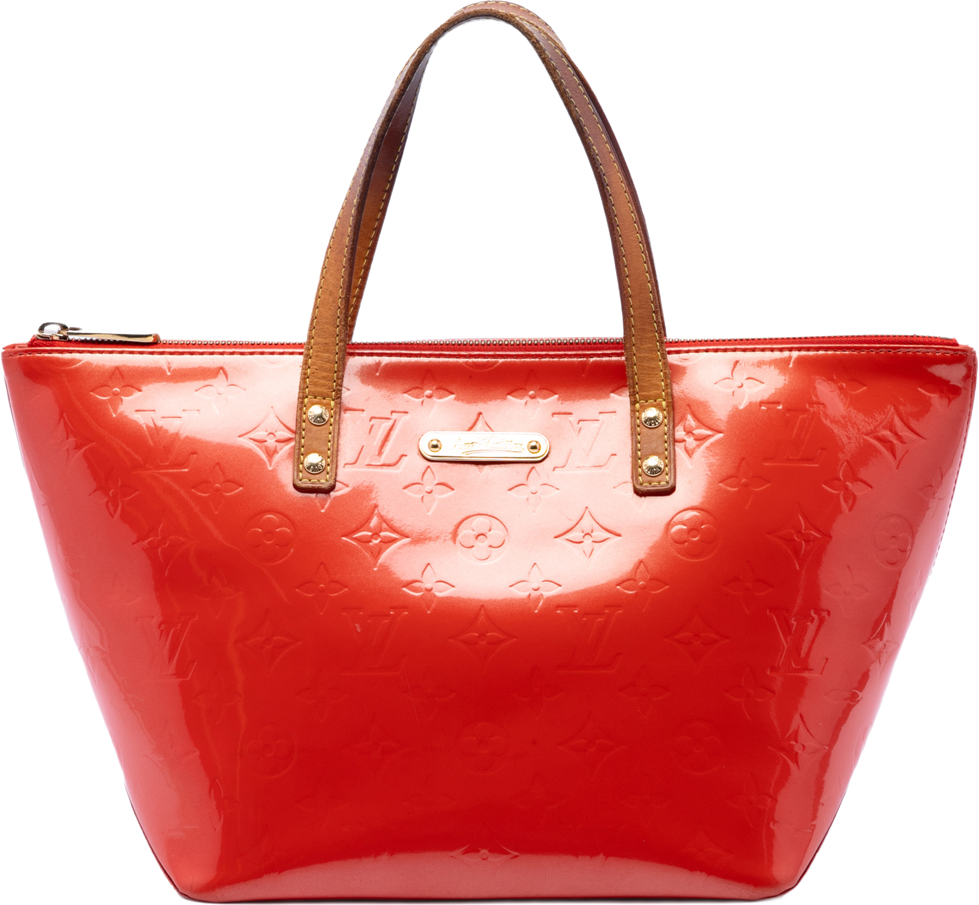 Louis Vuitton Monogram Vernis Bellevue Pm, från Luxclusif, i färgen röd. Klicka för att öppna bilden i stort format