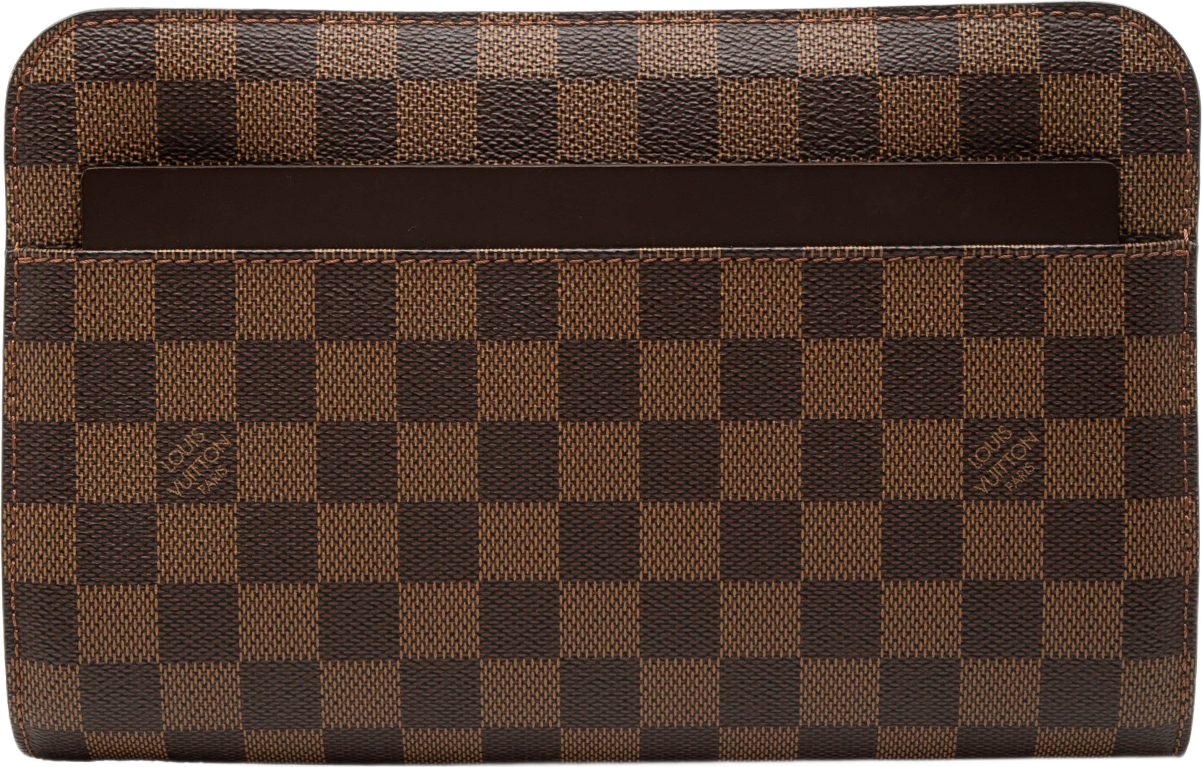 Louis Vuitton Damier Ebene Saint Louis Pochette, från Luxclusif, i färgen brown. Klicka för att öppna bilden i stort format