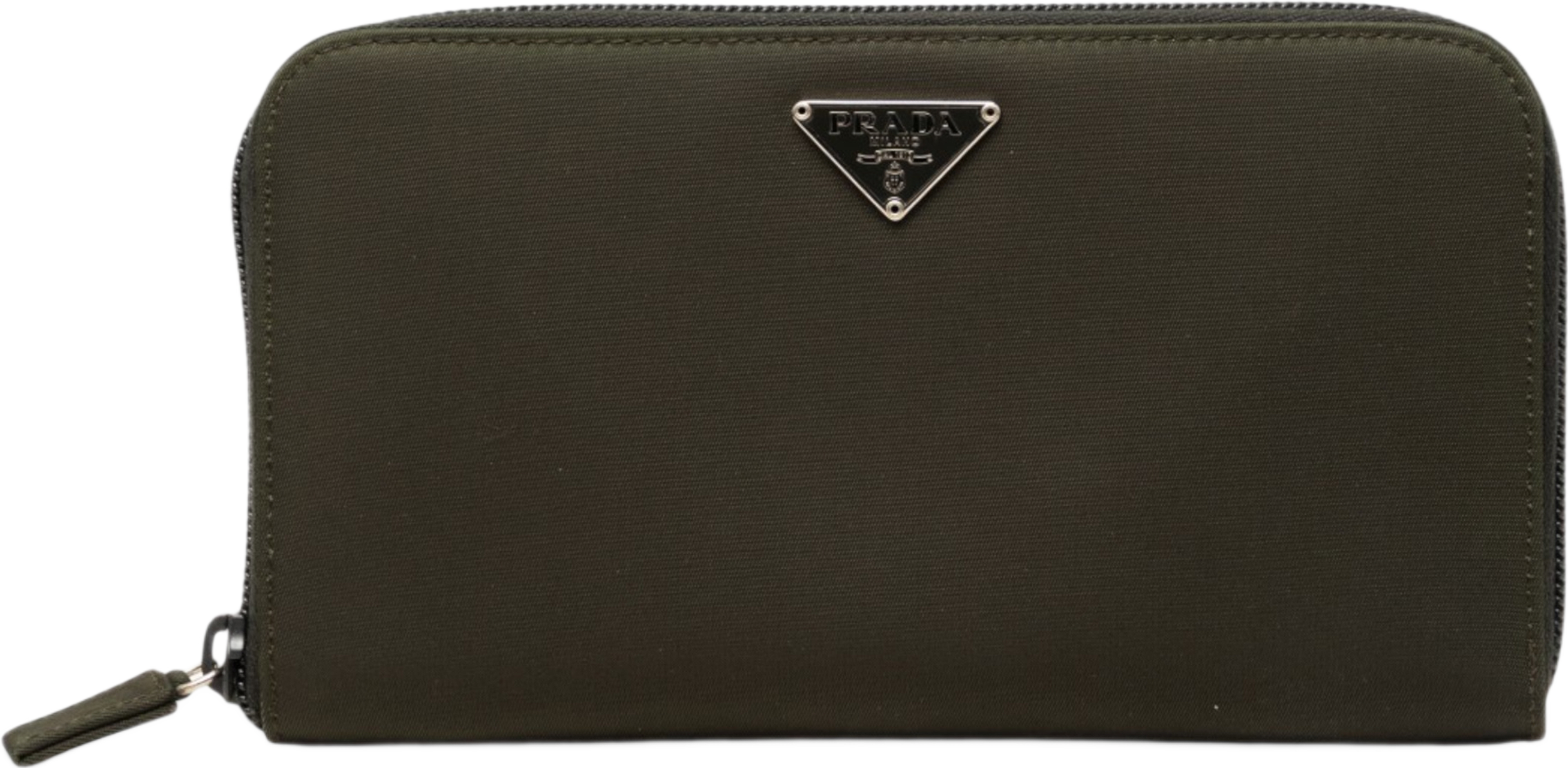 Prada Tessuto Zip Around Wallet, från Luxclusif, i färgen grön. Klicka för att öppna bilden i stort format