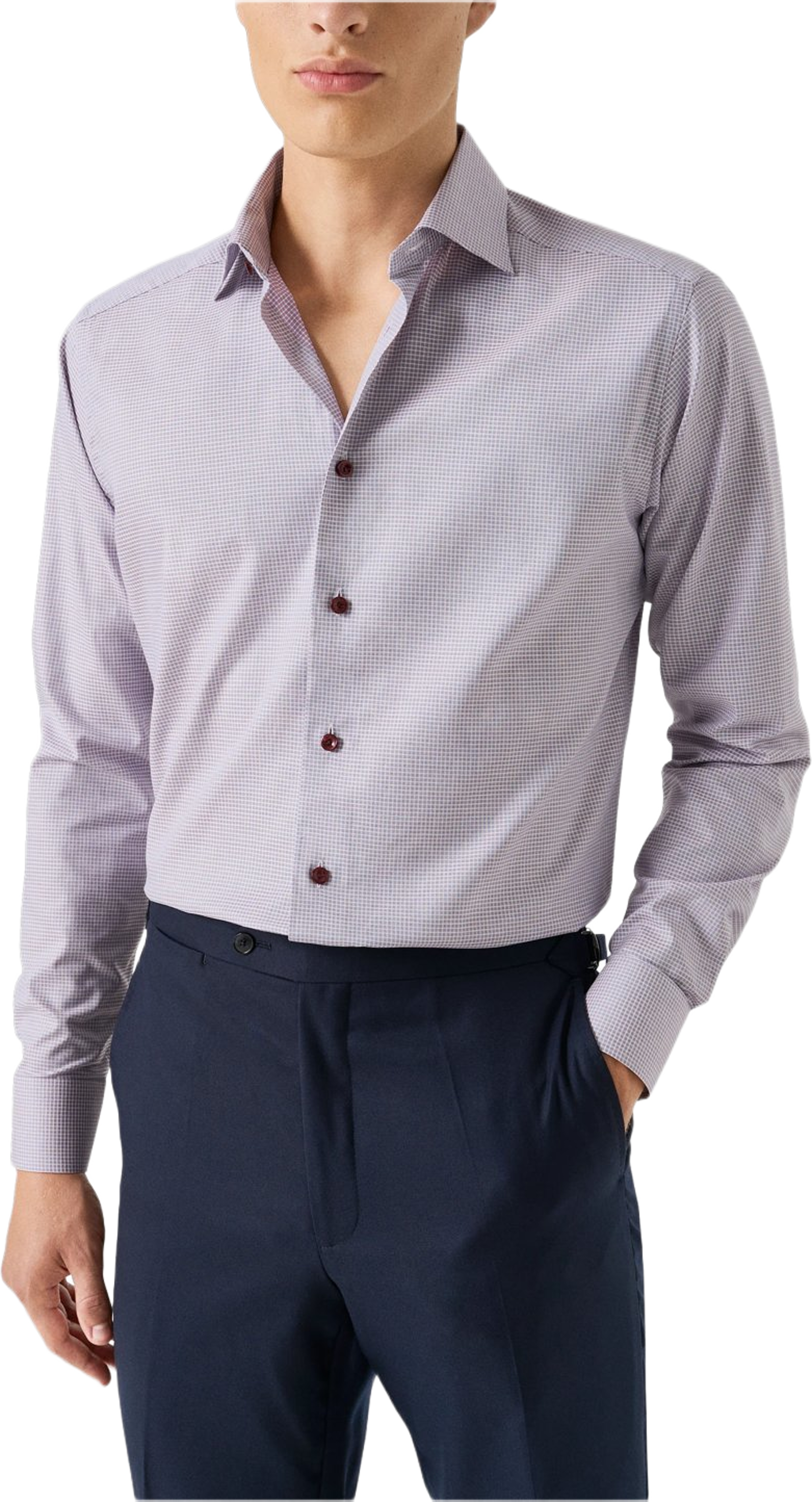 Rutig Fine Twill-skjorta Slim Fit, från Eton, i färgen red. Klicka för att öppna bilden i stort format