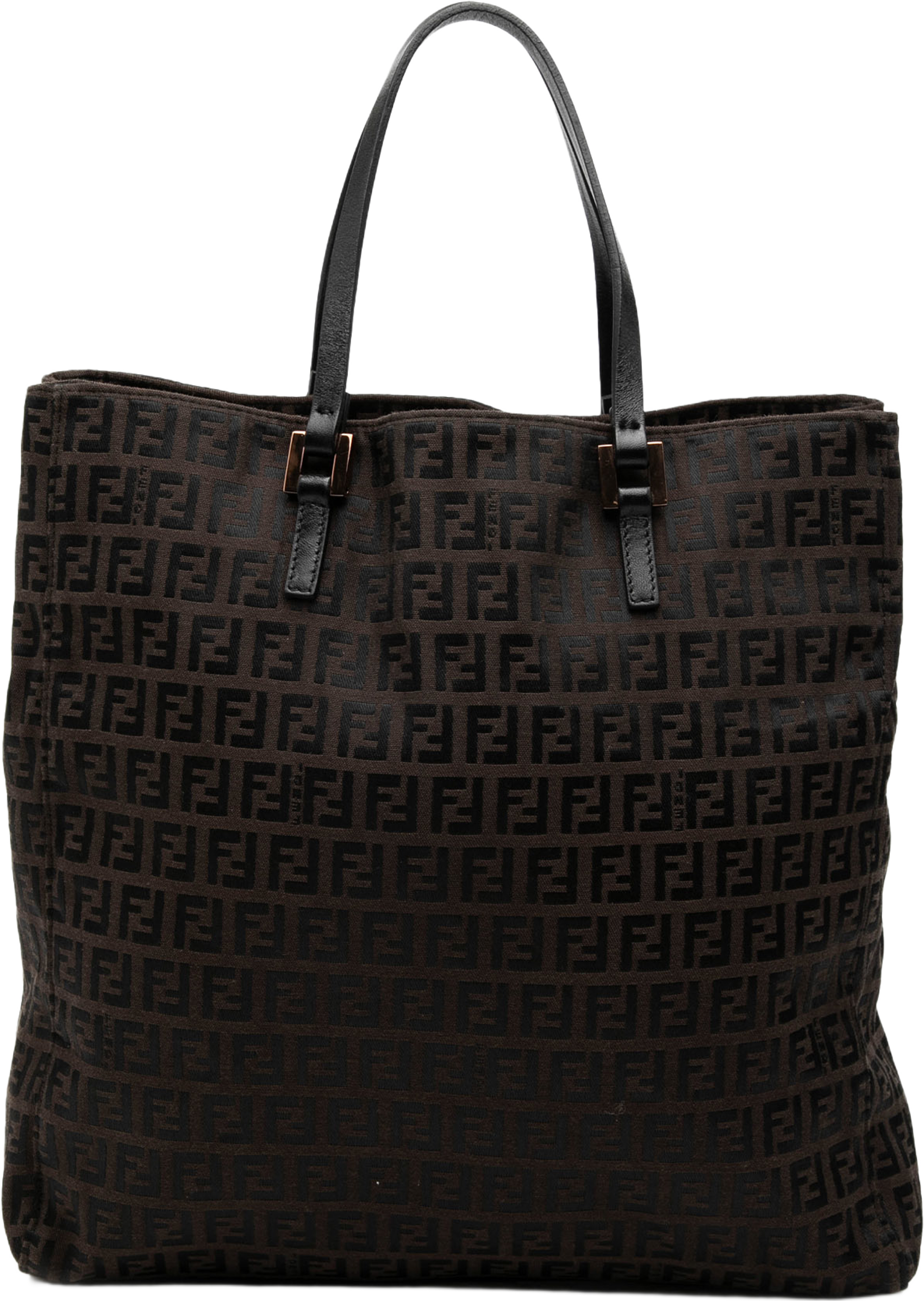 Fendi Zucchino Canvas Tote, från Luxclusif, i färgen dark brown. Klicka för att öppna bilden i stort format