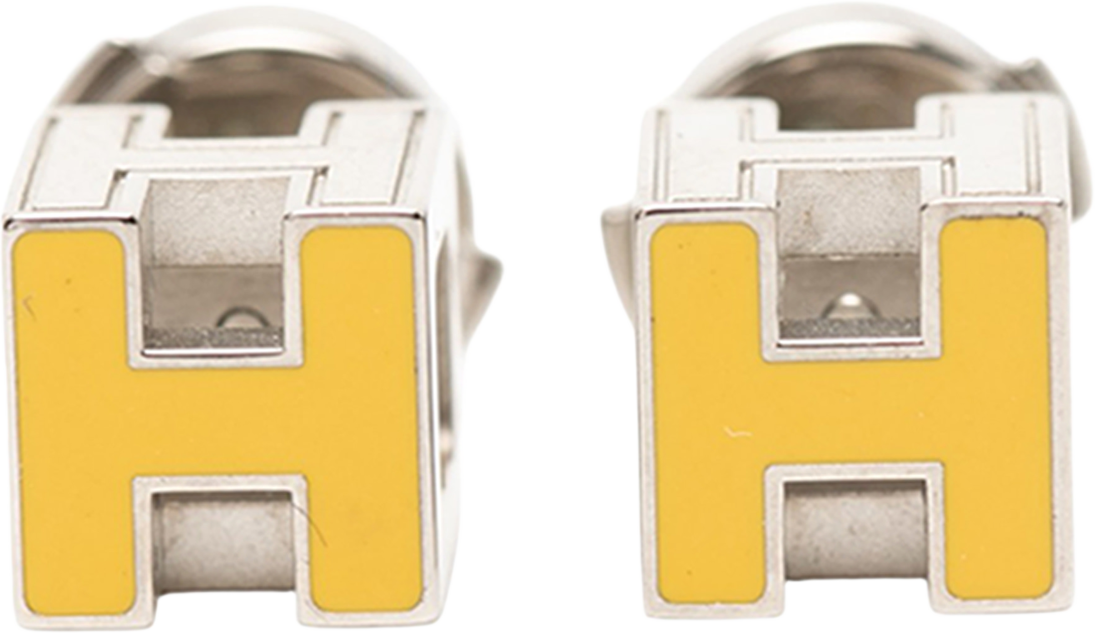 Hermès Palladium Plated Cage D H Earrings, från Luxclusif, i färgen silver. Klicka för att öppna bilden i stort format