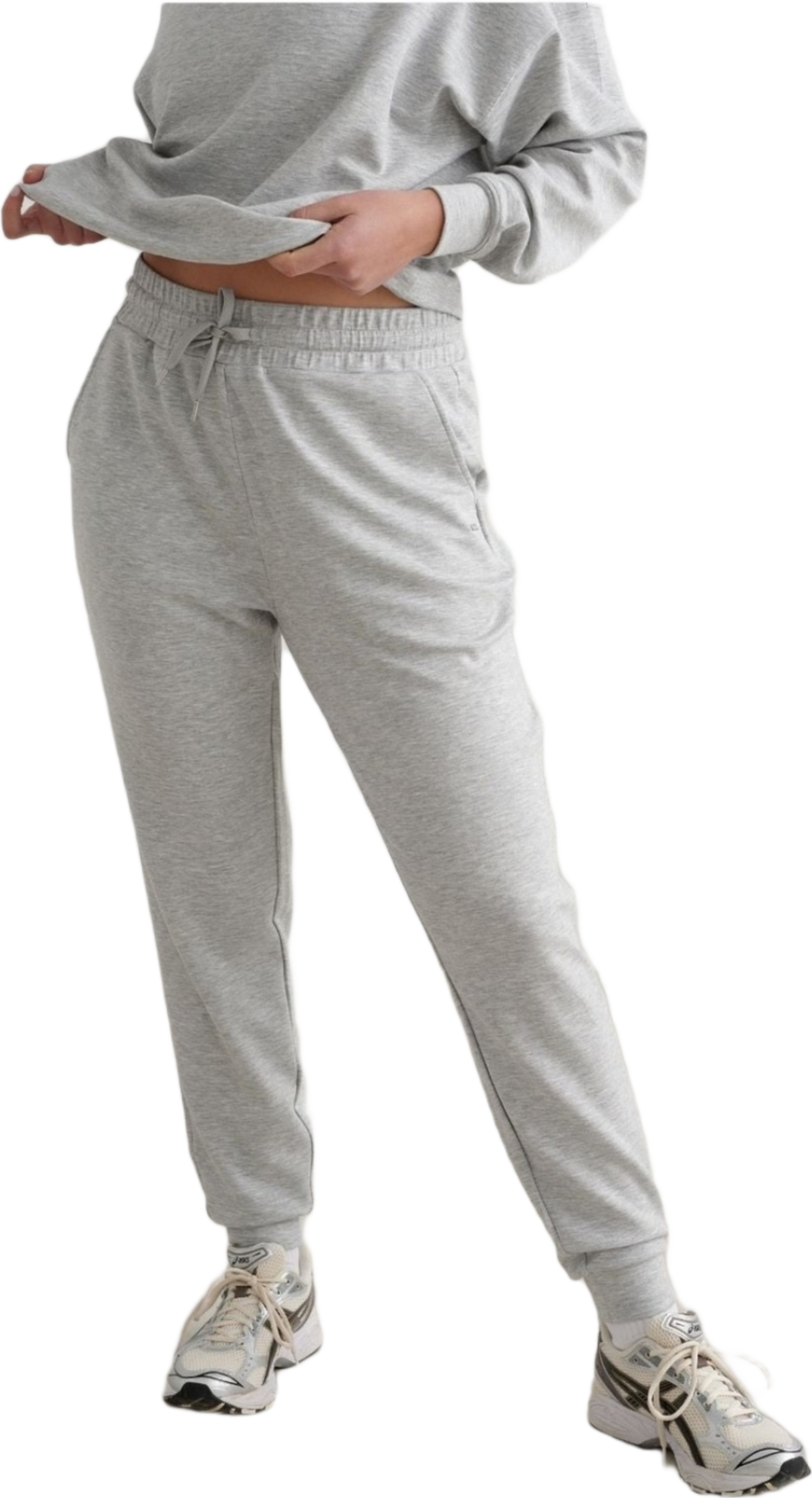 Light Grey Melange Comfy Modal Pants