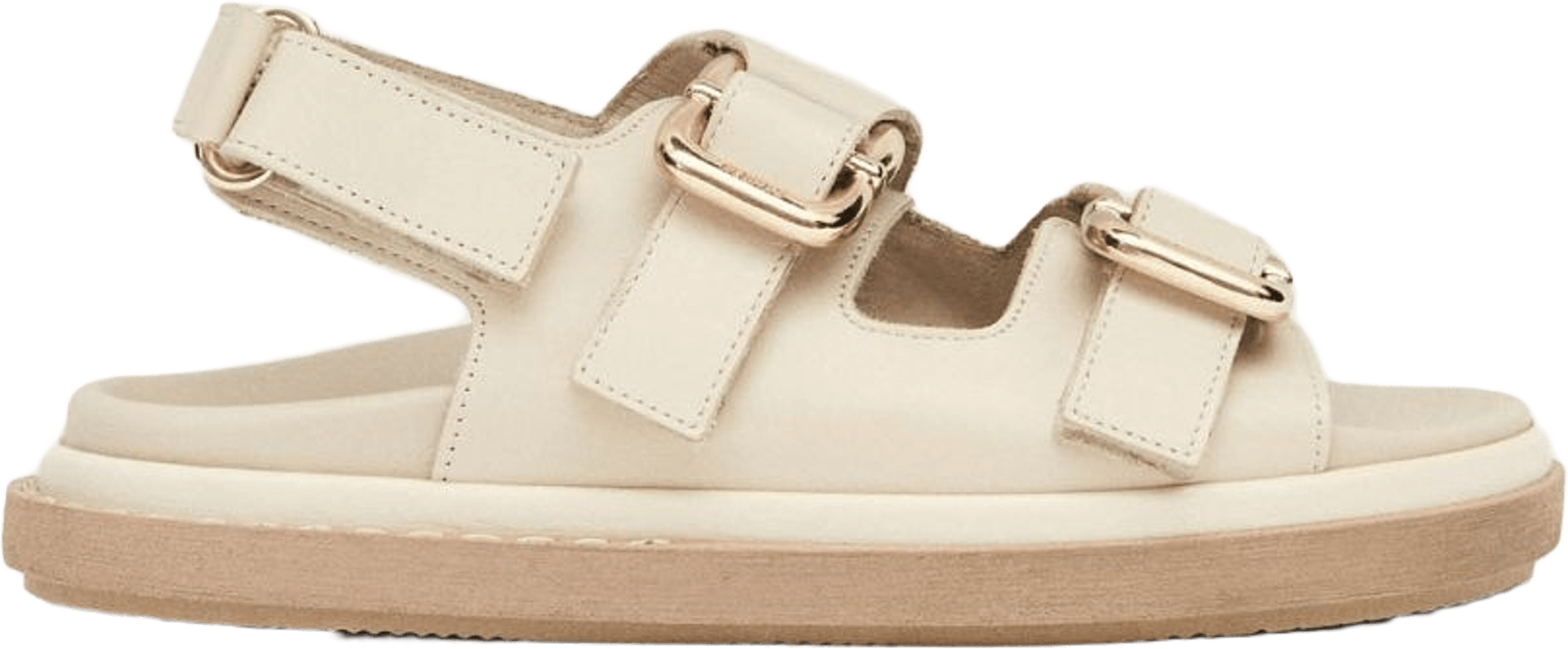 Harper Cream Leather Sandals